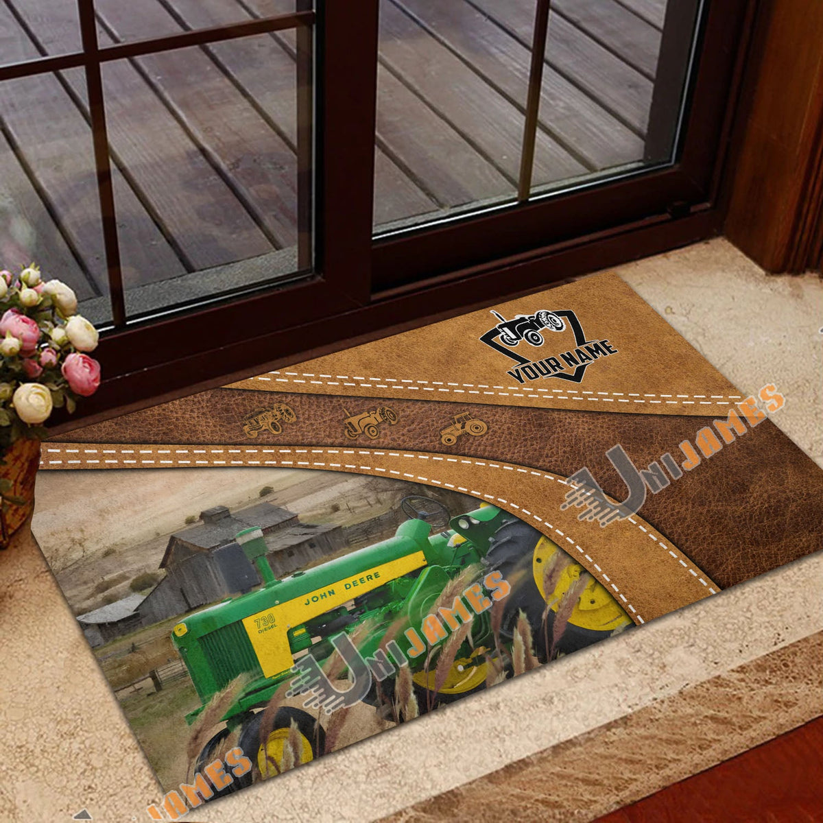 John Deere 730 Diesel Personalized - Welcome  Doormat