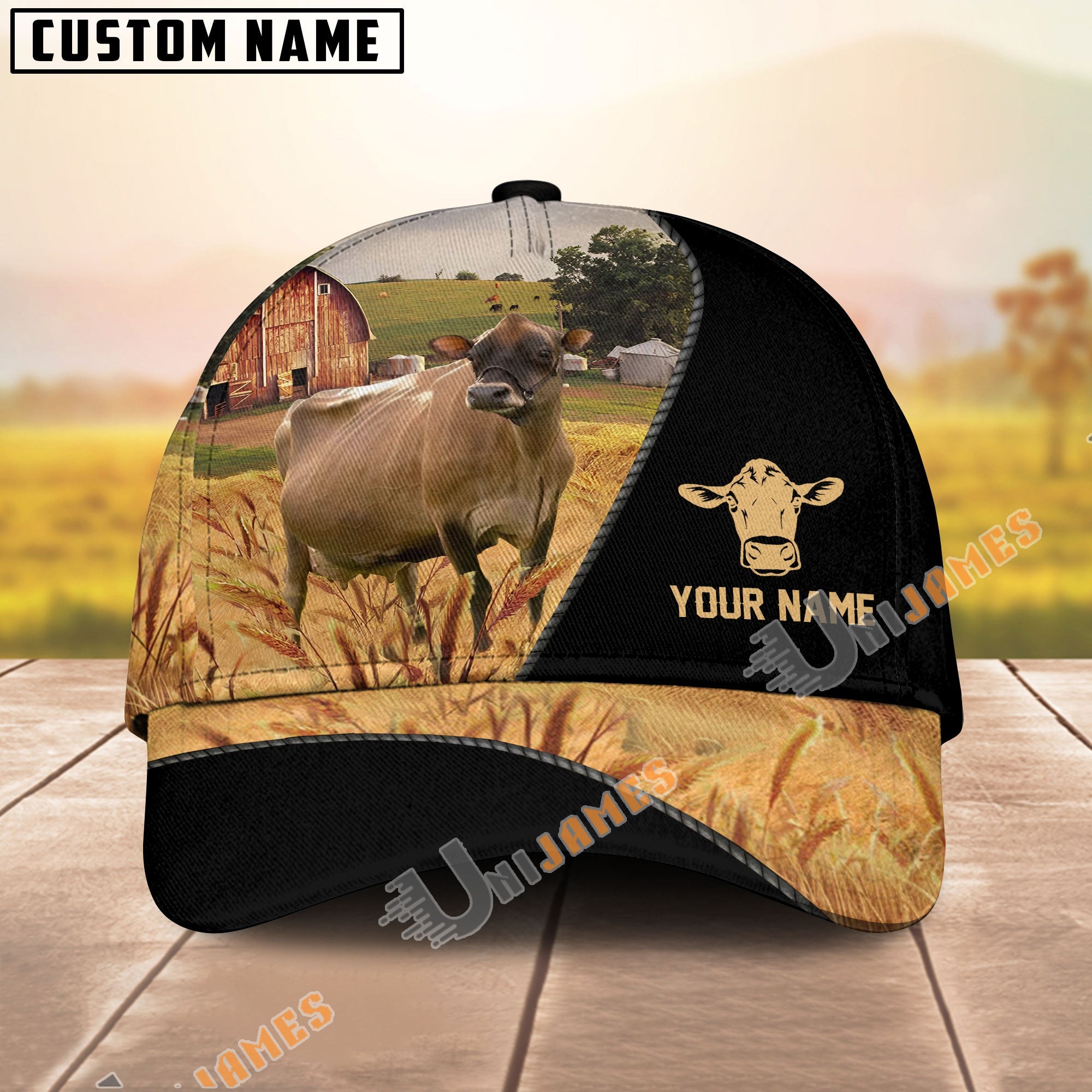 Jersey Barn Farm Black Customized Name Cap