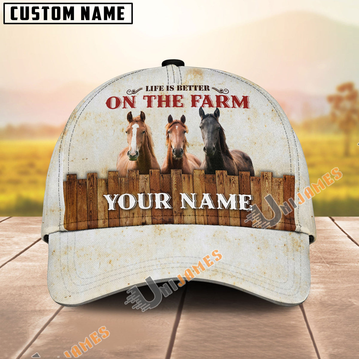 Horse Better On The Farm Customized Name Cap