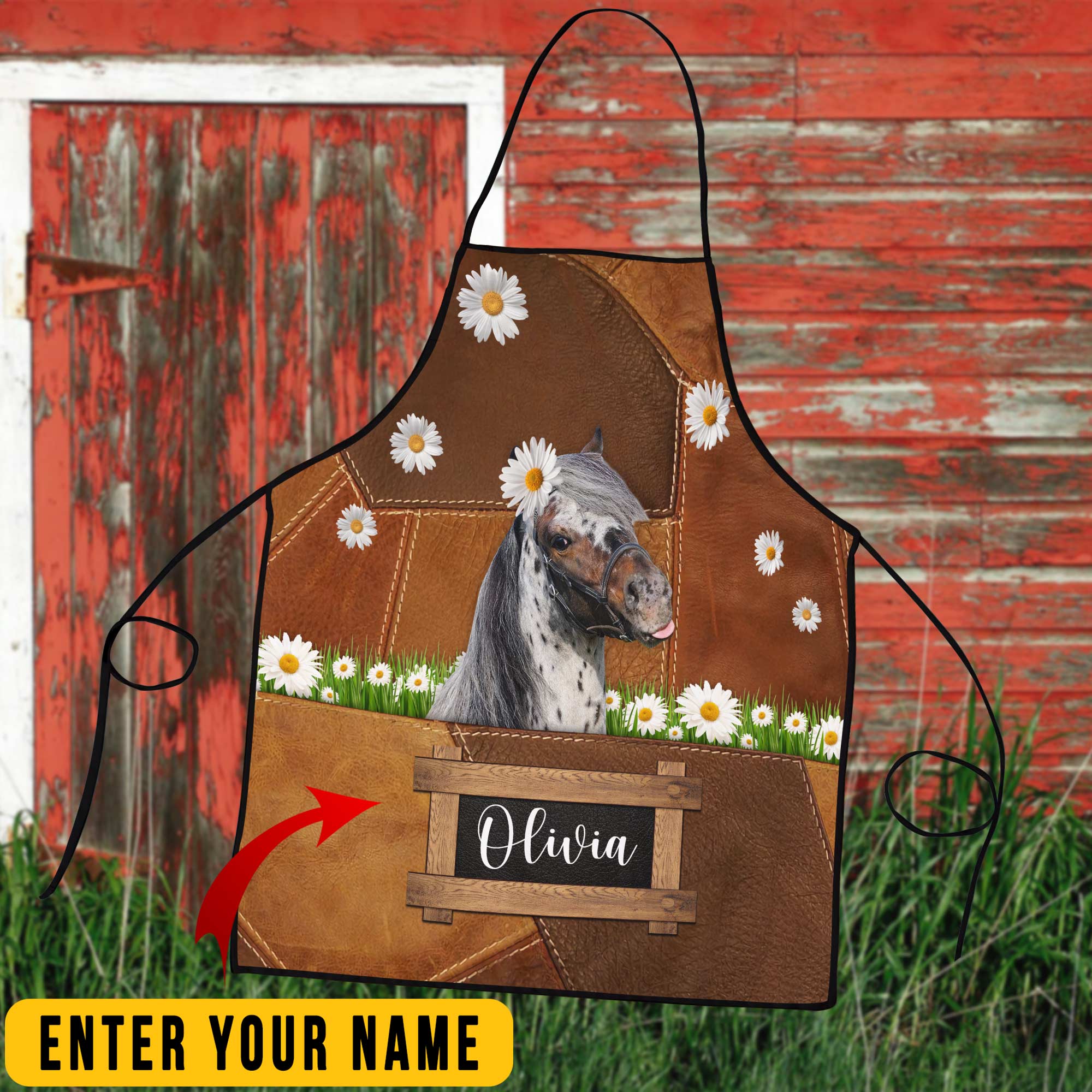 Personalized Name Appaloosa Horse All Over Printed 3D Apron
