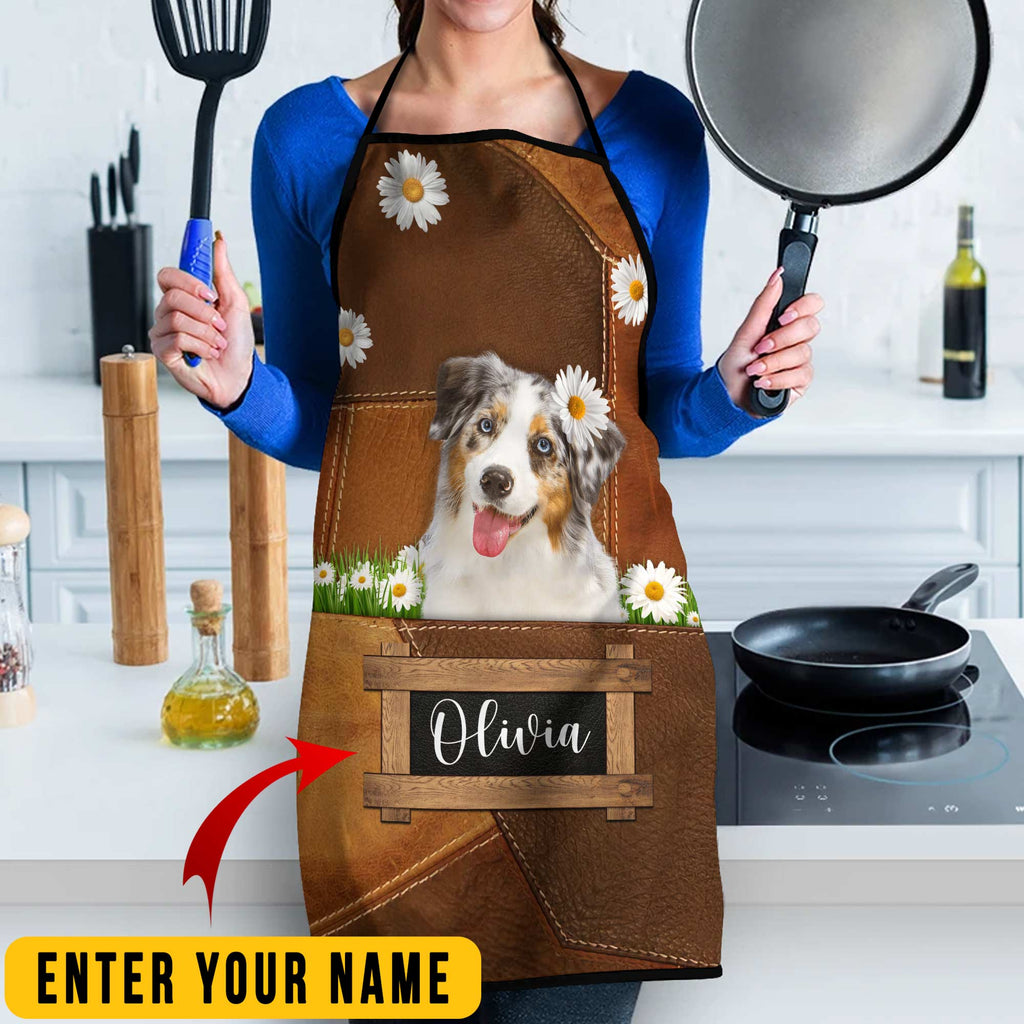 Personalized Name Australian Sheperd All Over Printed 3D Apron