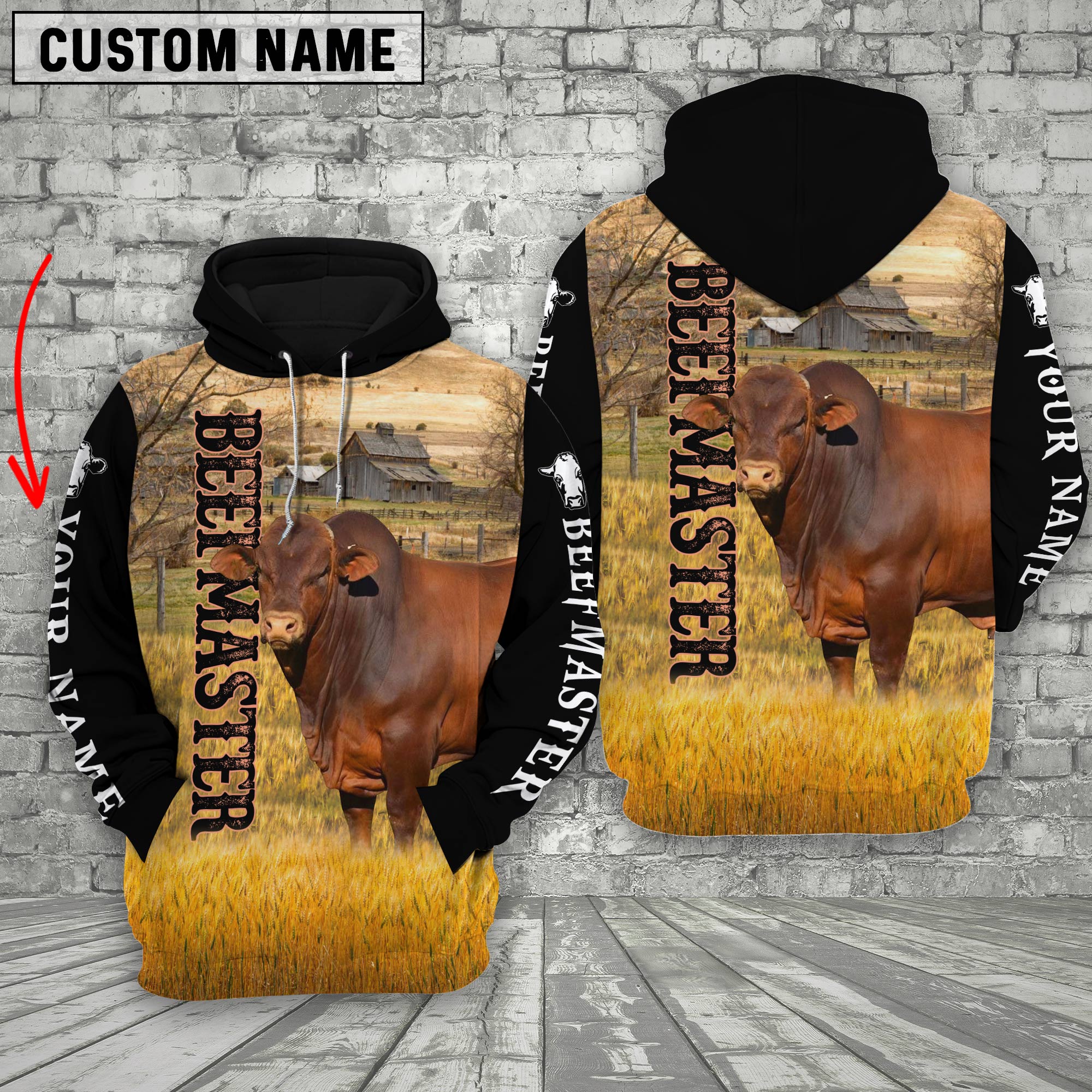 Personalized Name Beefmaster Cattle On The Farm 3D Shirt