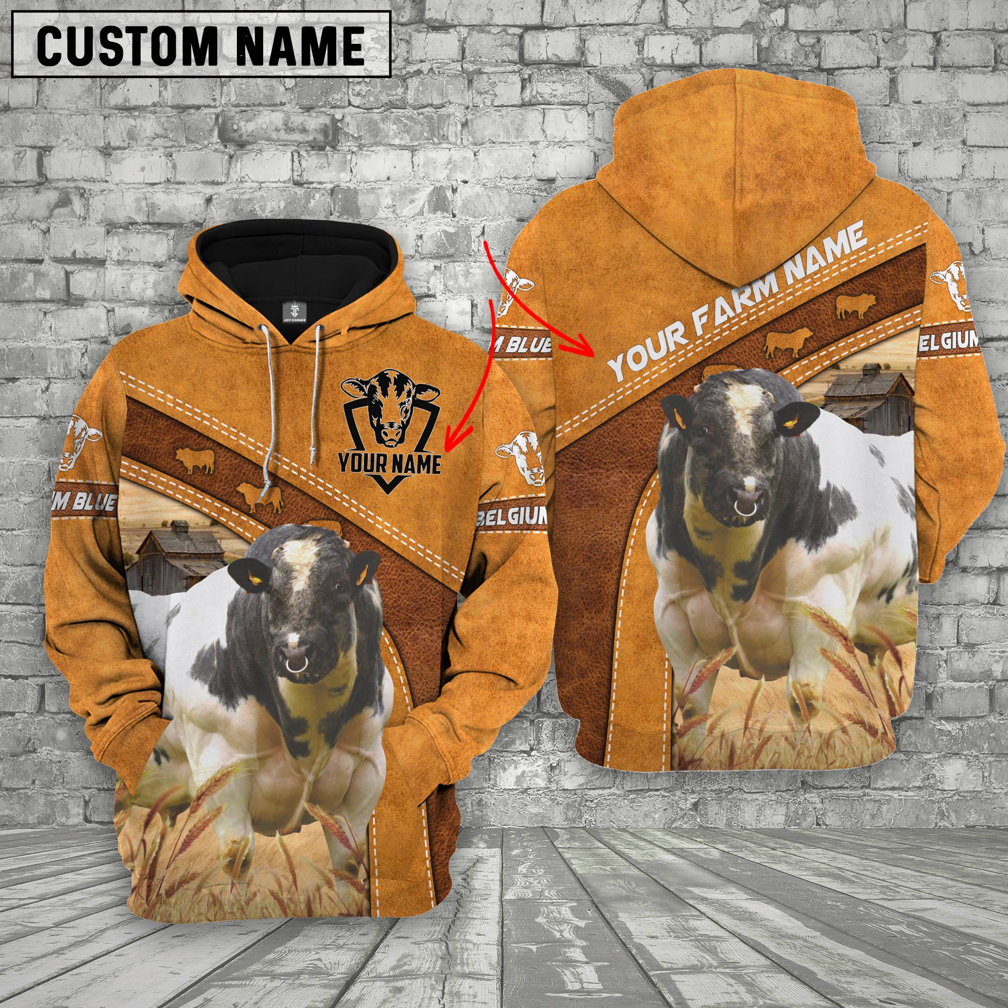 Personalized Name Belgium Blue Cows Hoodie TT2