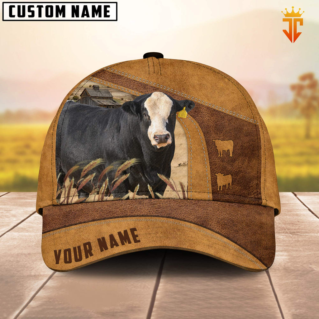 Custom Name Blaze Faced Simmental Cattle Cap