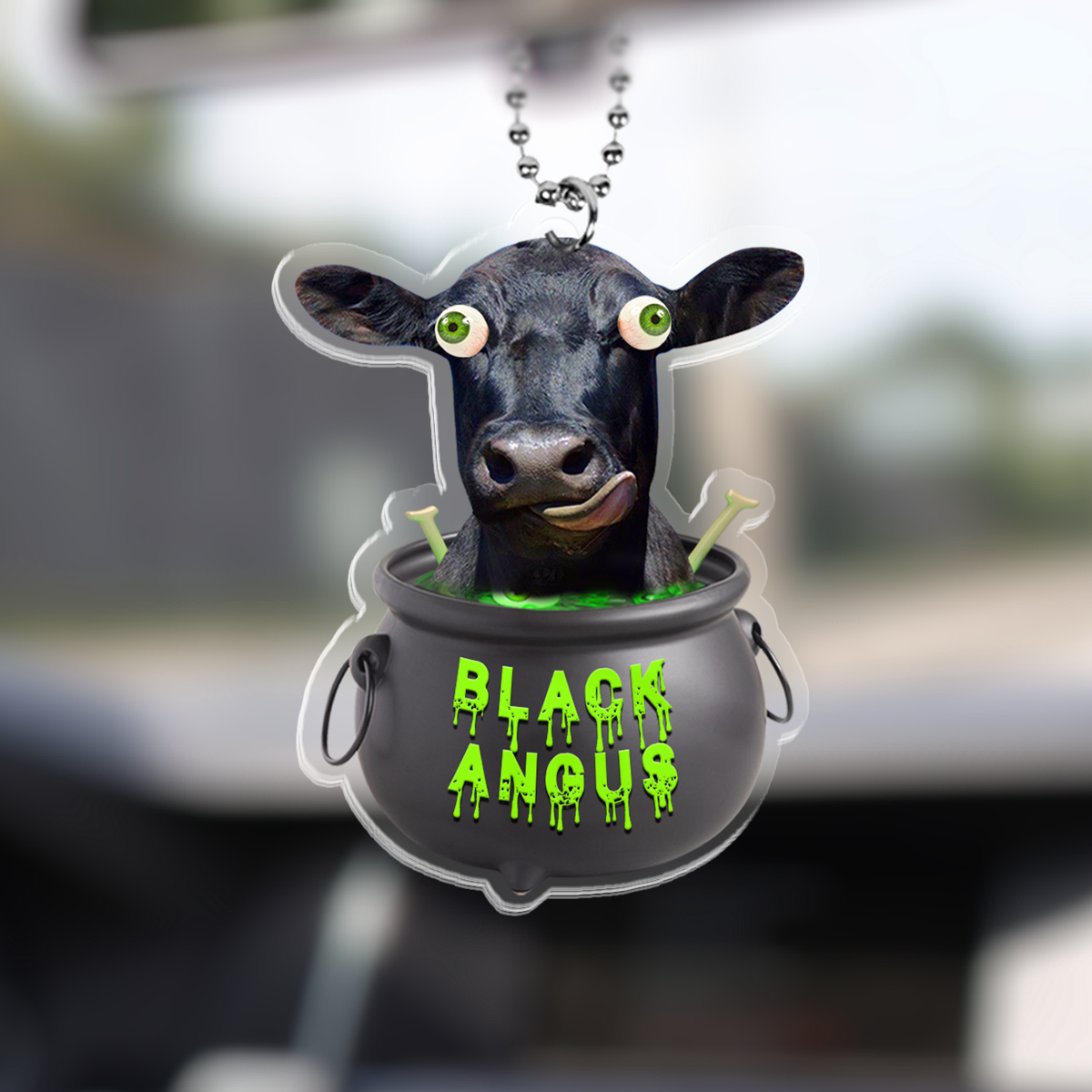 Black Angus Halloween Car Hanging Ornament