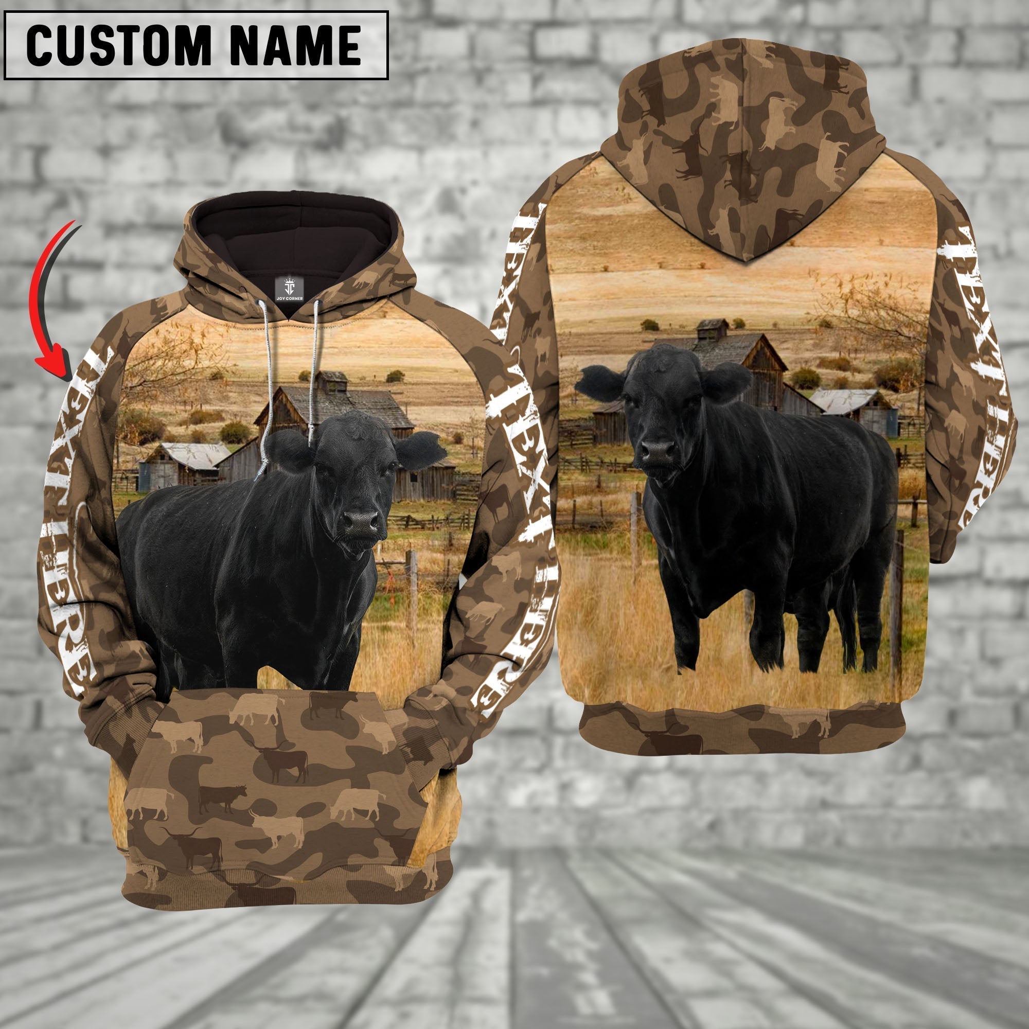 Black Angus Cattle Farming Personalized 3D Hoodie