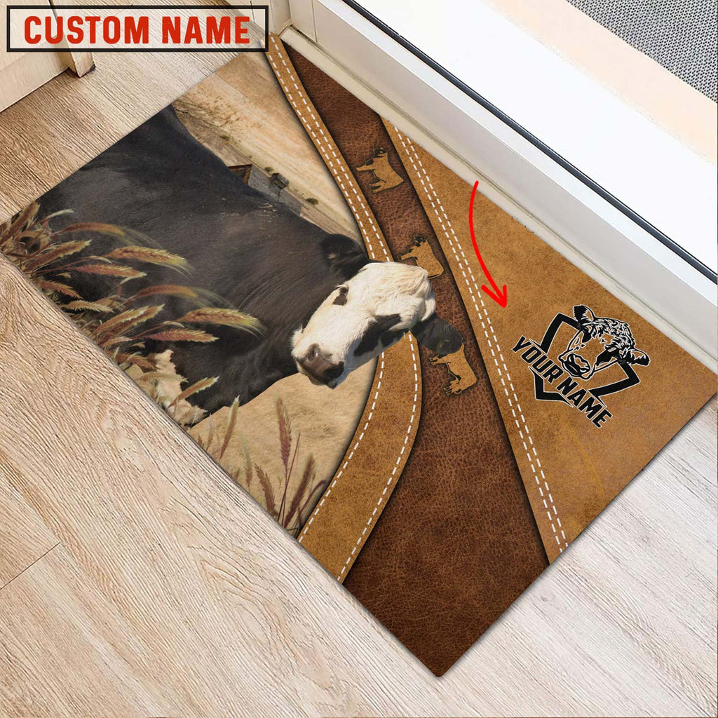 Black hereford Personalized - Welcome  Doormat