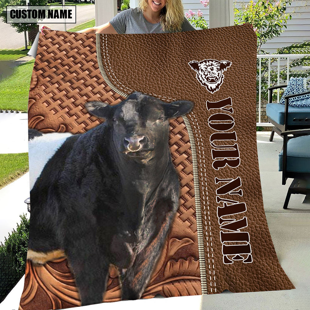 Belted Galloway Farming Pattern Customized Name 3D Blanket