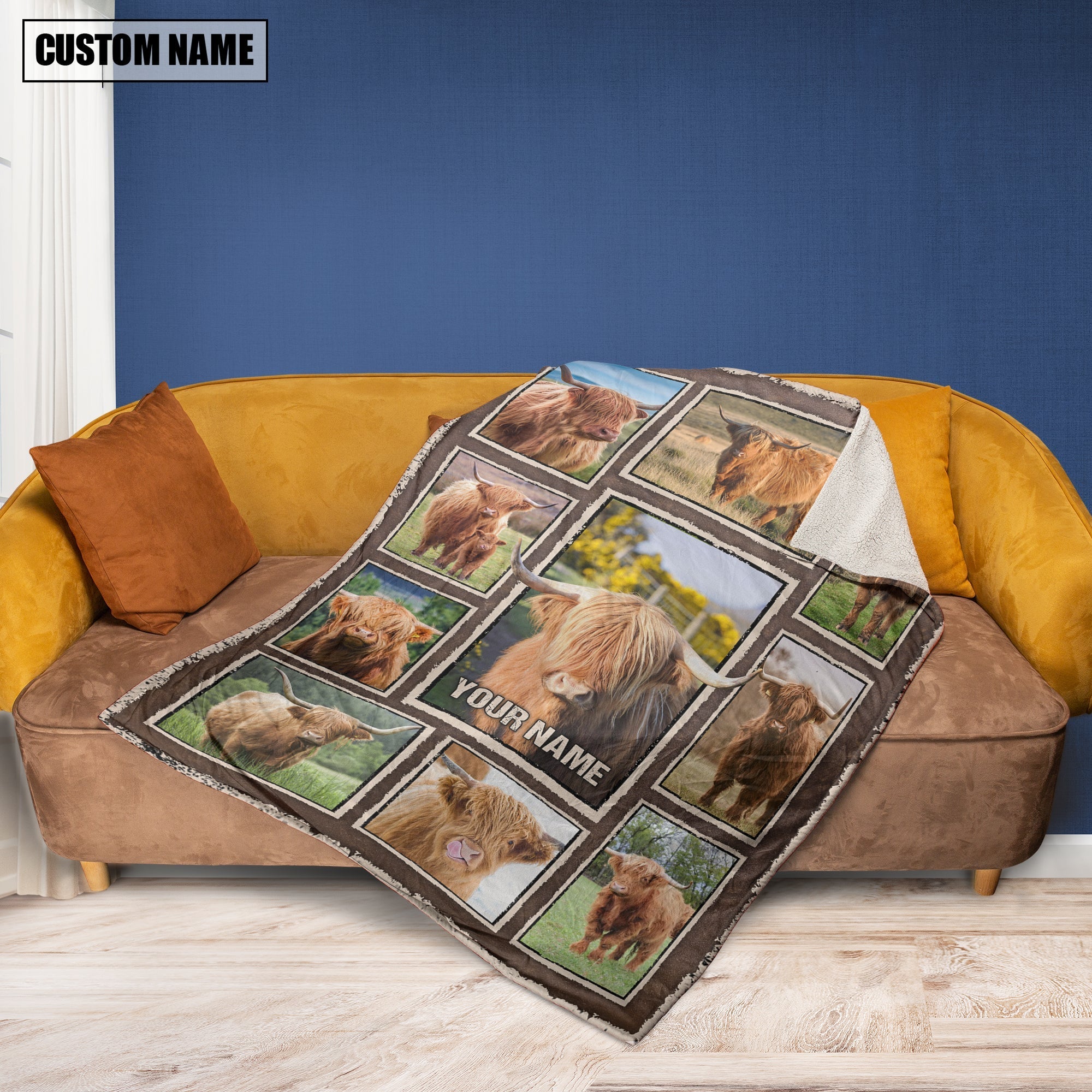 Custom Name Highland Frame Blanket