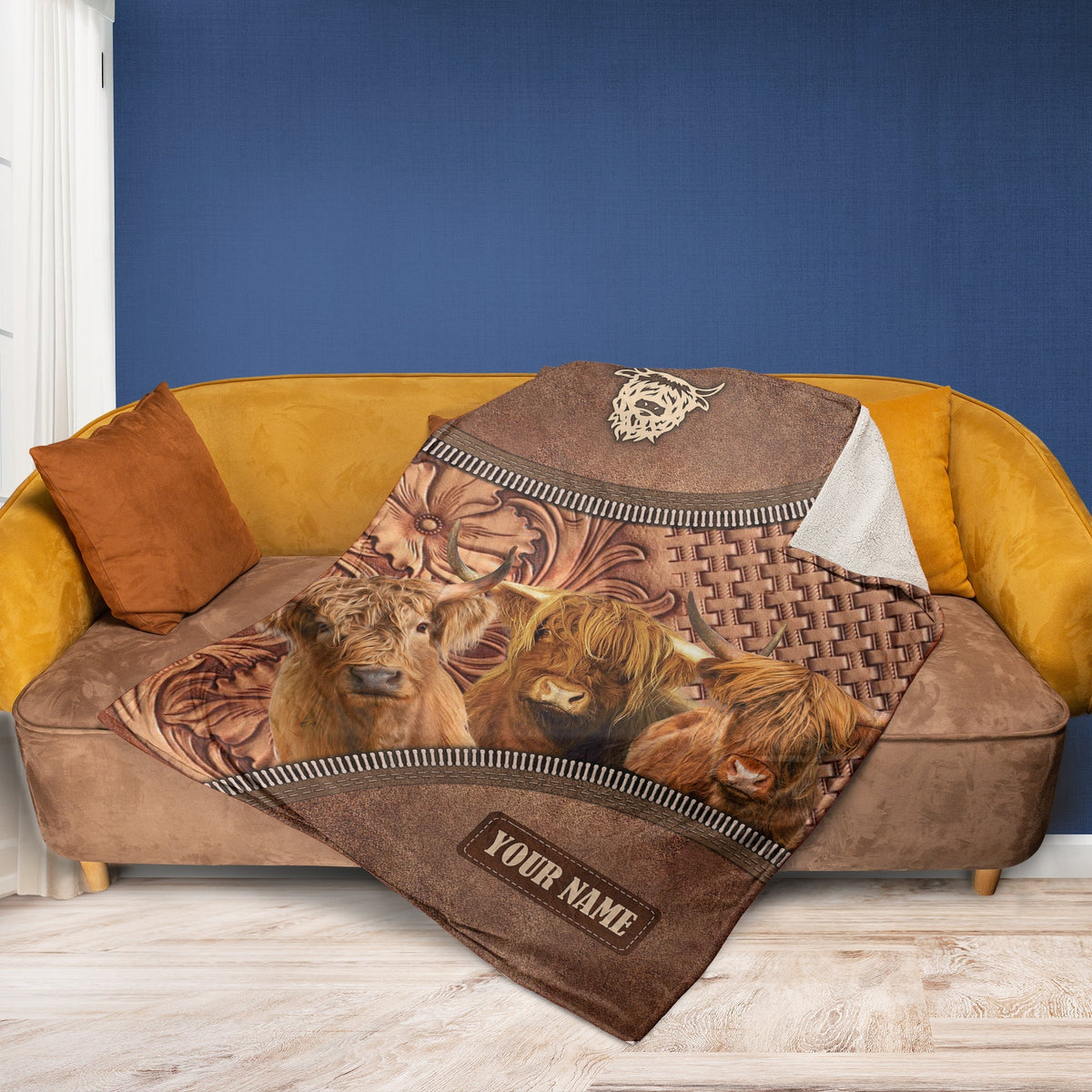 Highland Happiness Customized Name 3D Blanket
