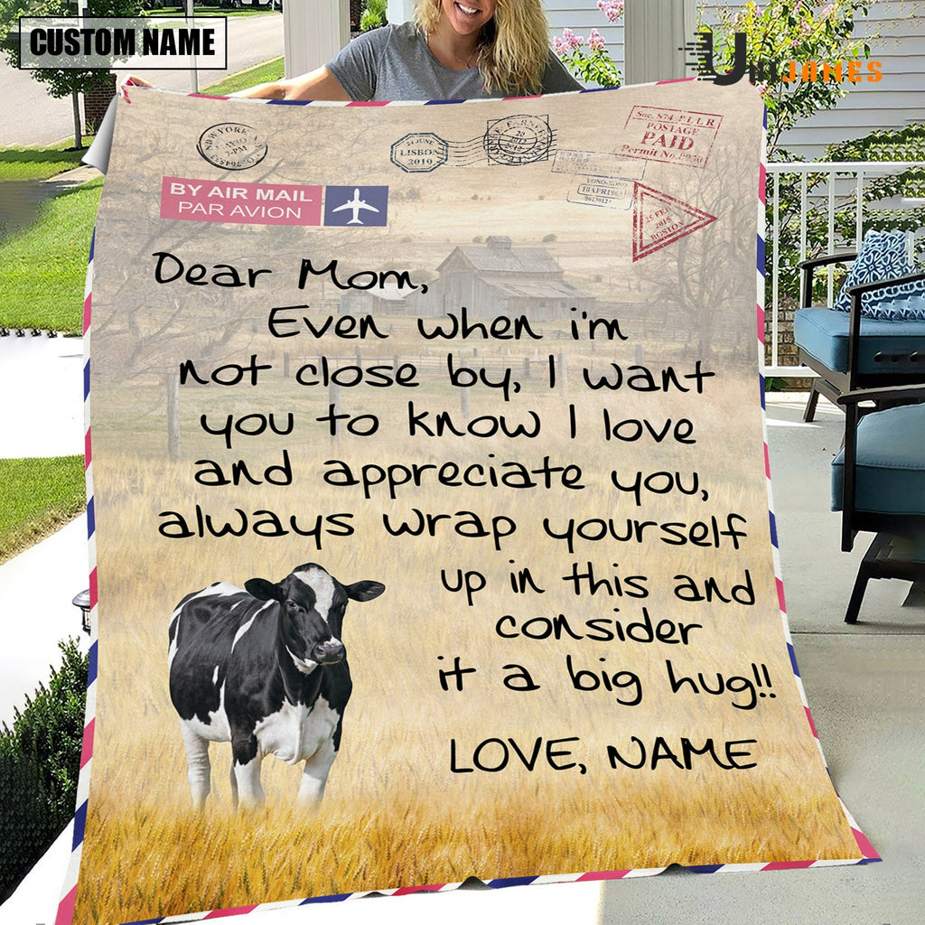 Custom Name Holstein Letter Family Blanket