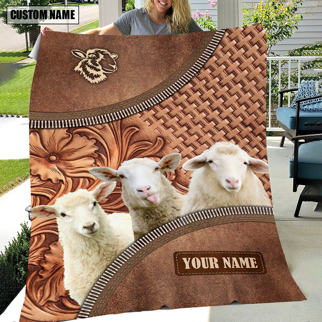 Sheep Happiness Customized Name 3D Blanket