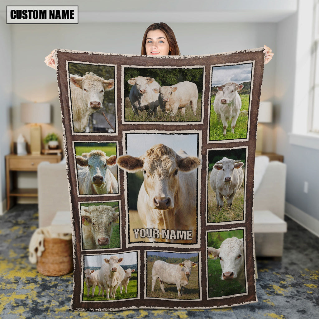 Custom Name Charolais Frame Blanket