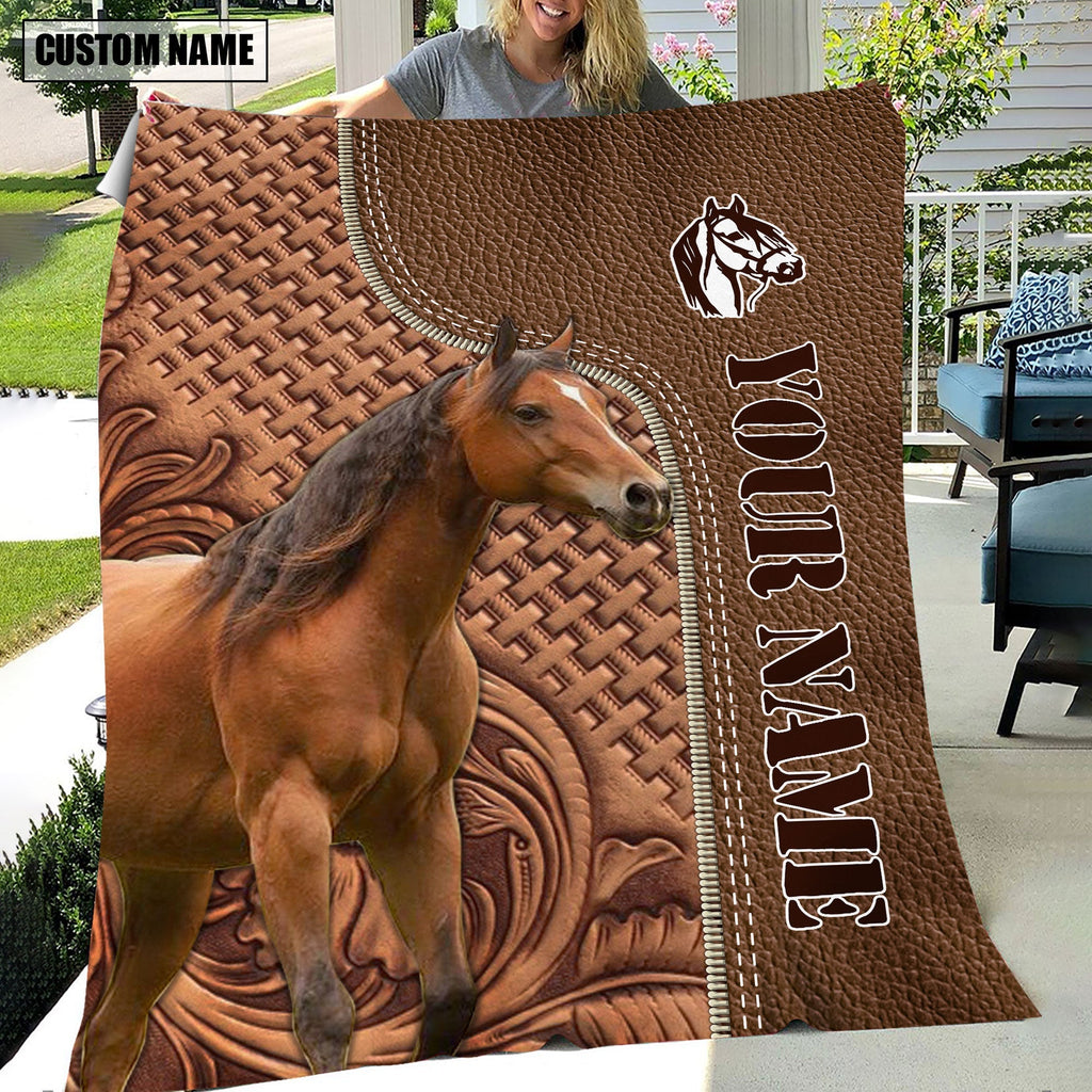 Horse Farming Pattern Customized Name 3D Blanket