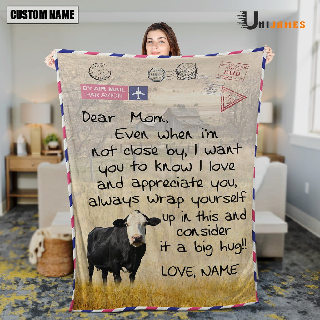 Custom Name Black Baldy Letter Family Blanket