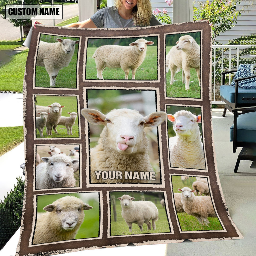 Custom Name Sheep Frame Blanket
