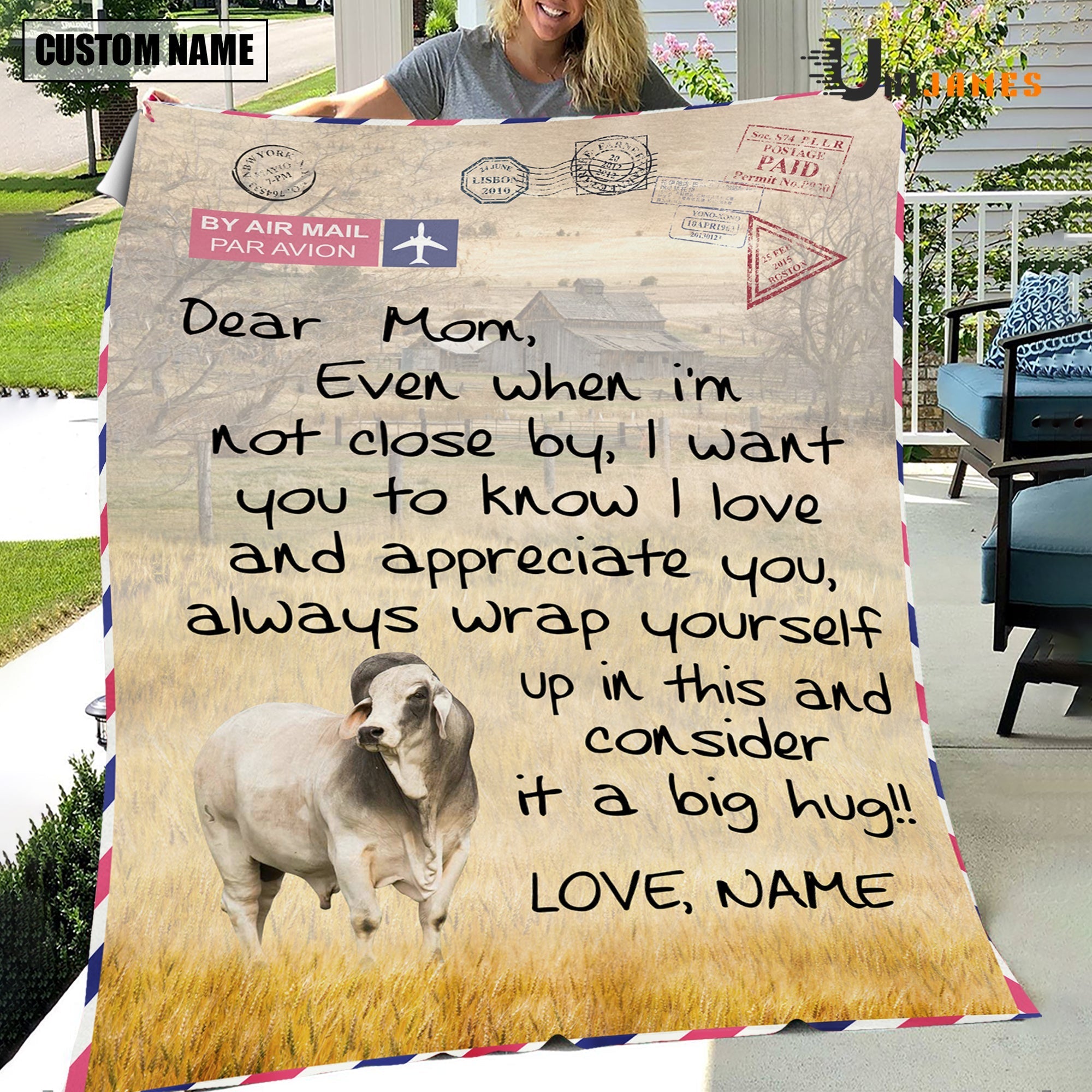 Custom Name Beefmaster Letter Family Blanket