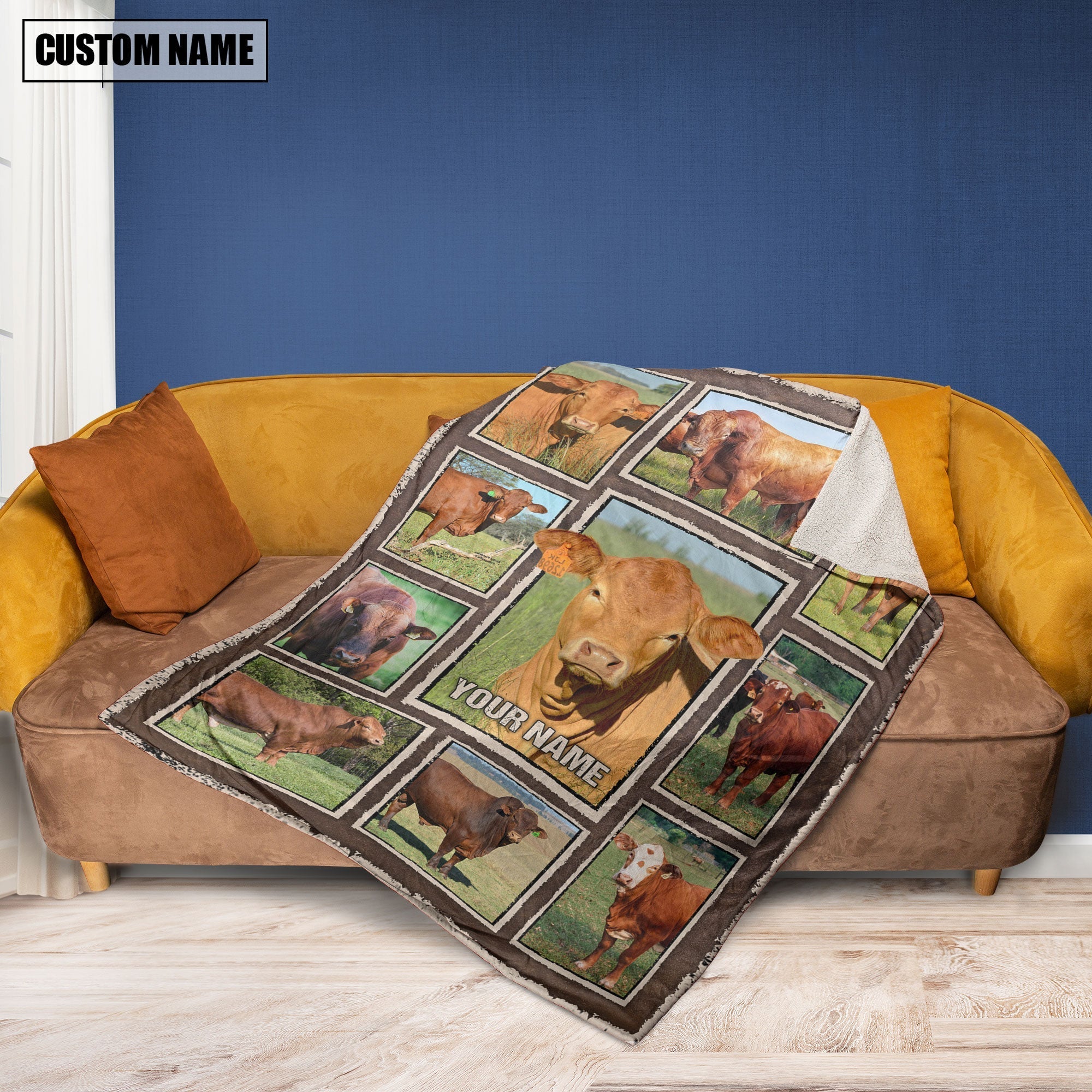 Custom Name Beefmaster Frame Blanket