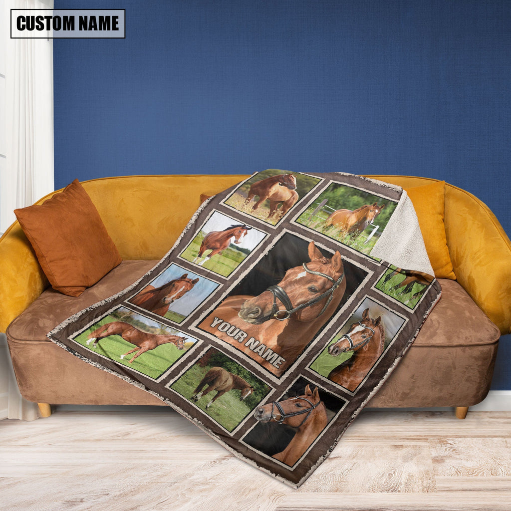 Custom Name Horse Frame Blanket