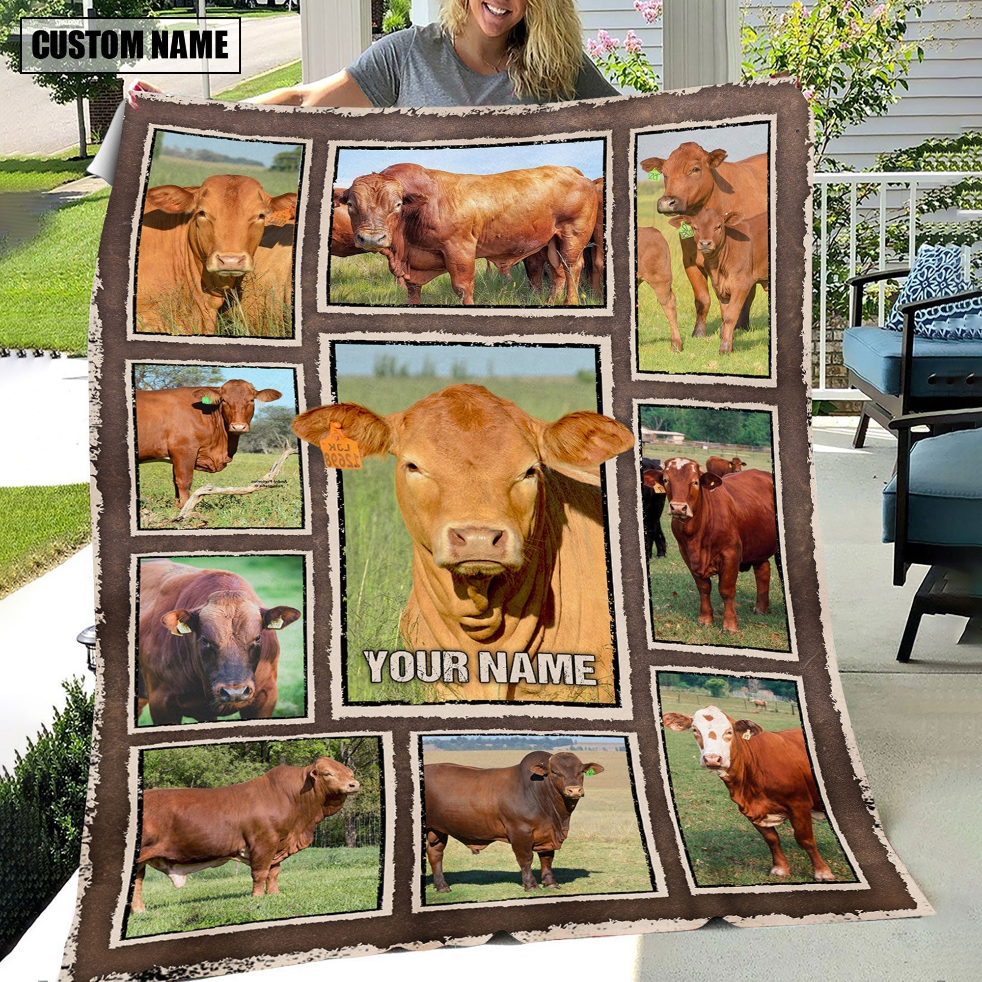 Custom Name Beefmaster Frame Blanket