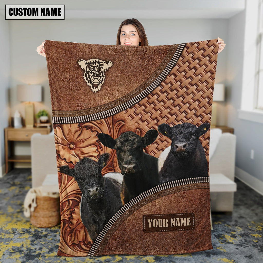 Belted Galloway Happiness Customized Name 3D Blanket