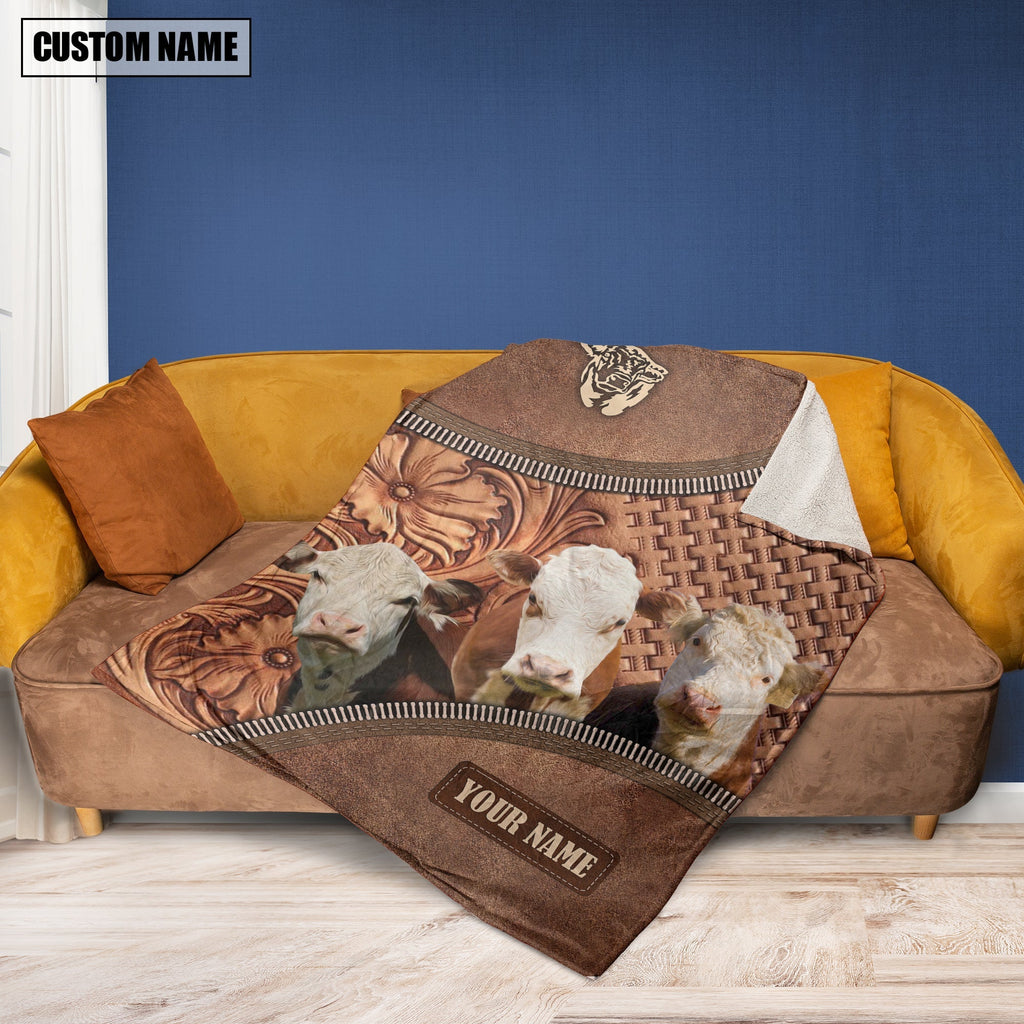 Hereford Happiness Customized Name 3D Blanket