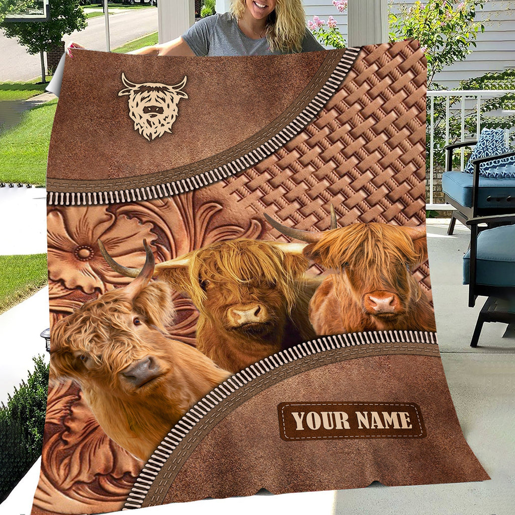 Highland Happiness Customized Name 3D Blanket