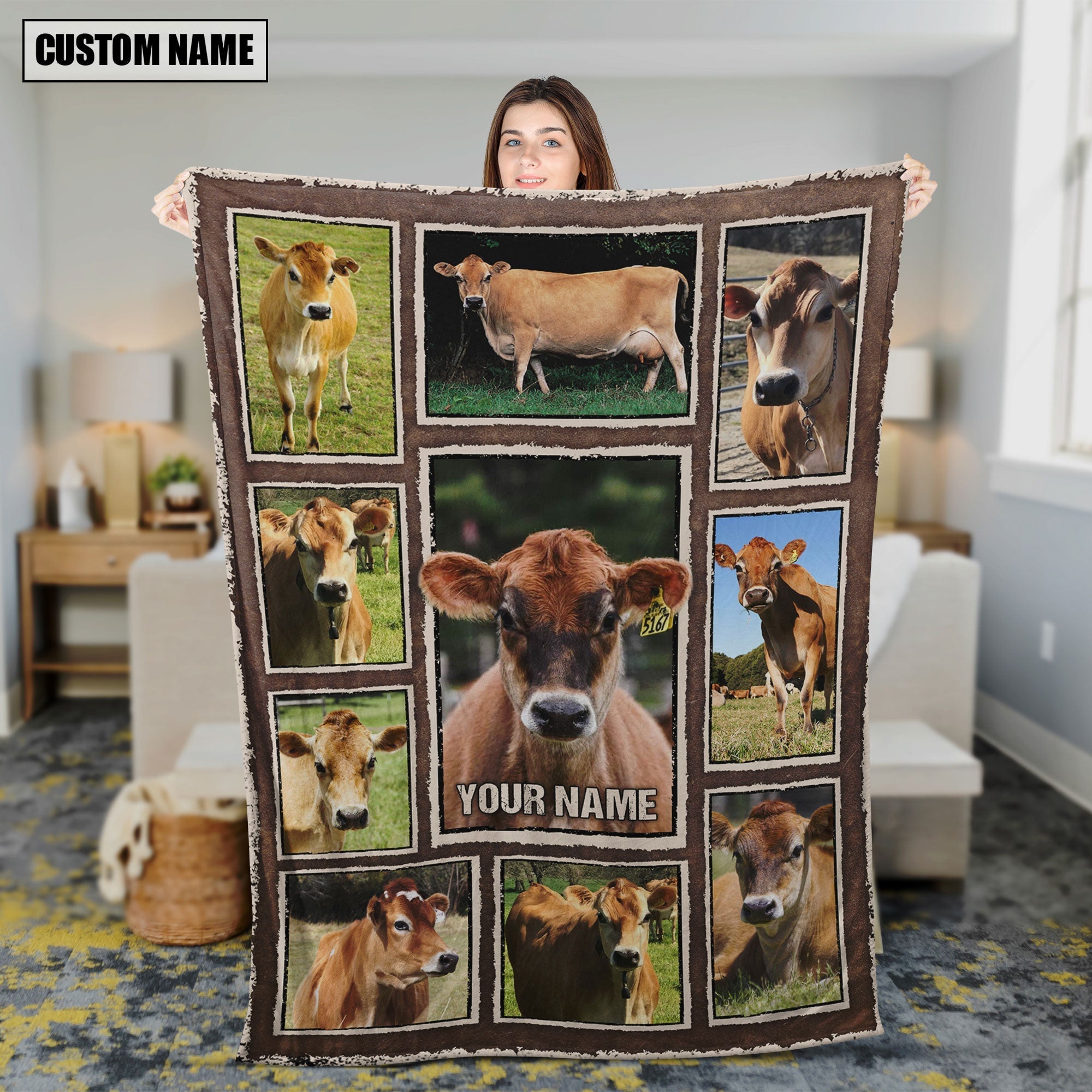 Custom Name Jersey Frame Blanket
