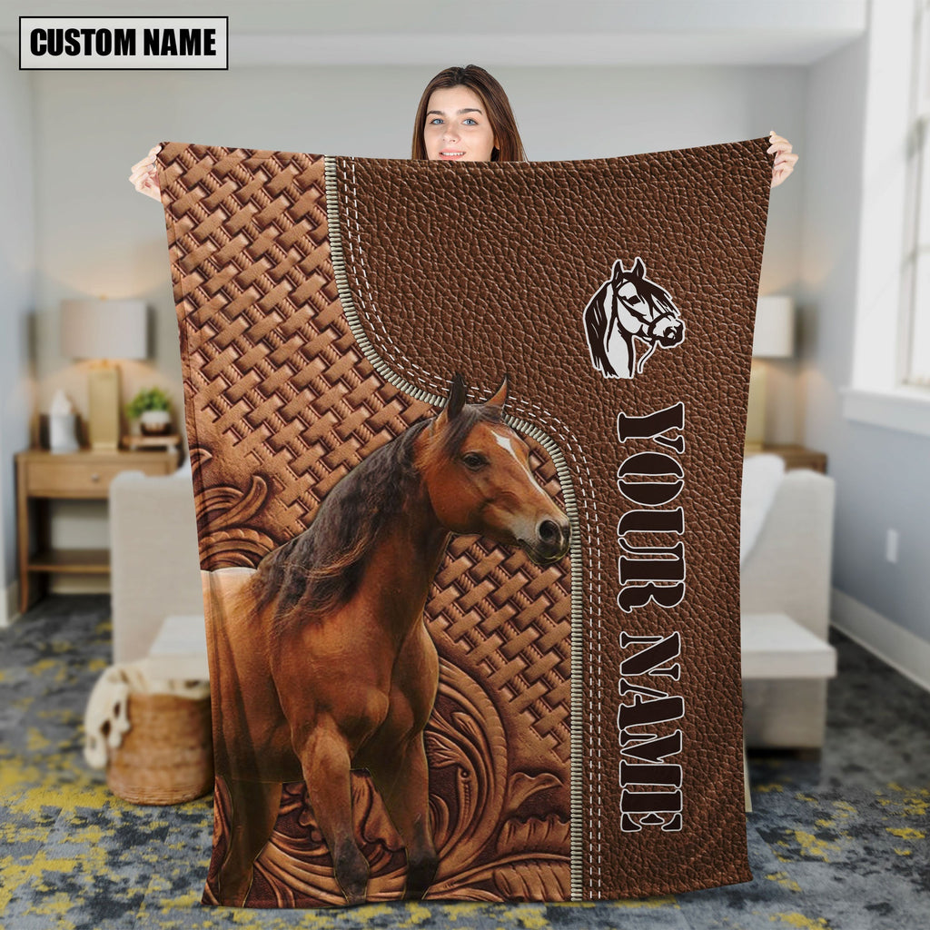 Horse Farming Pattern Customized Name 3D Blanket