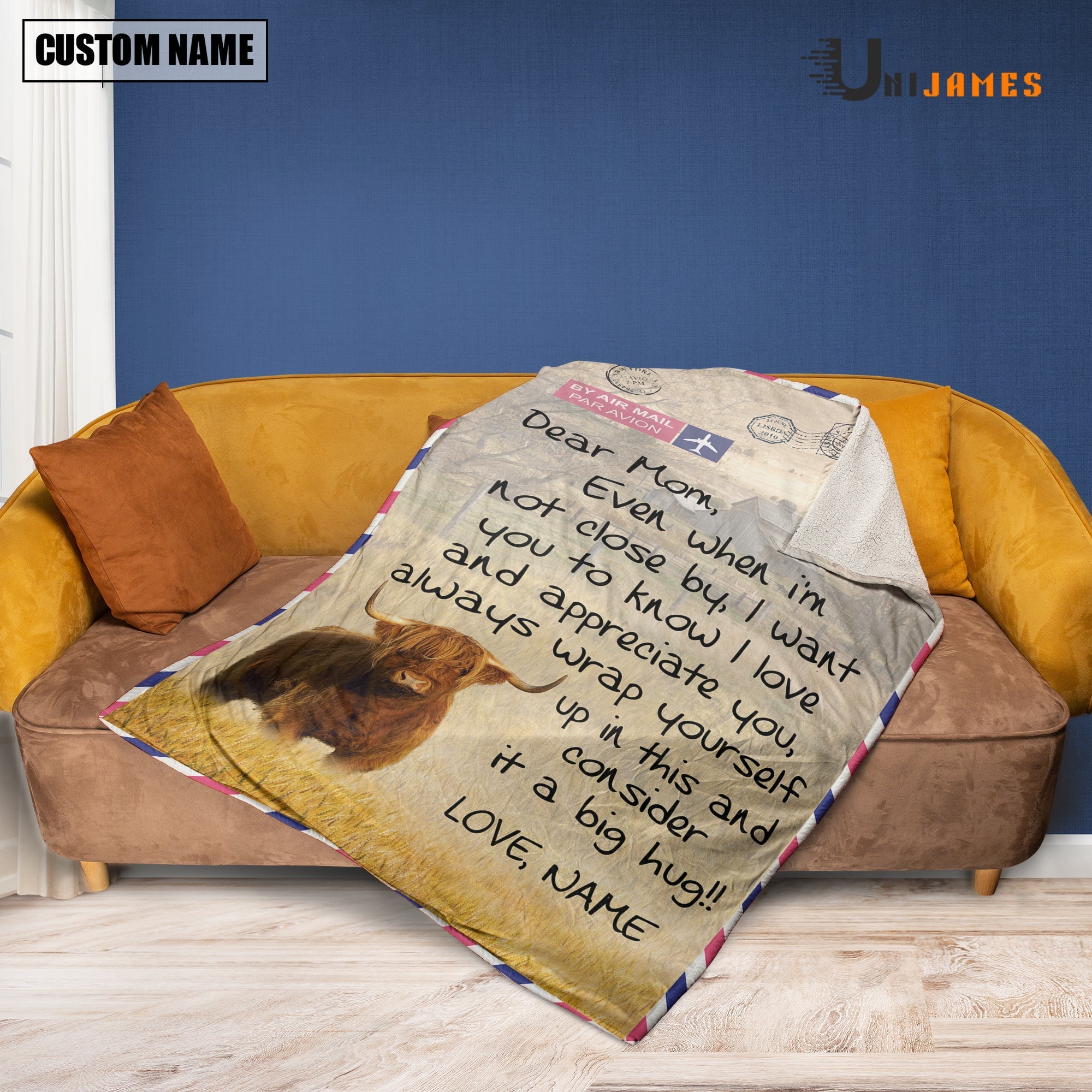 Custom Name Highland Letter Family Blanket