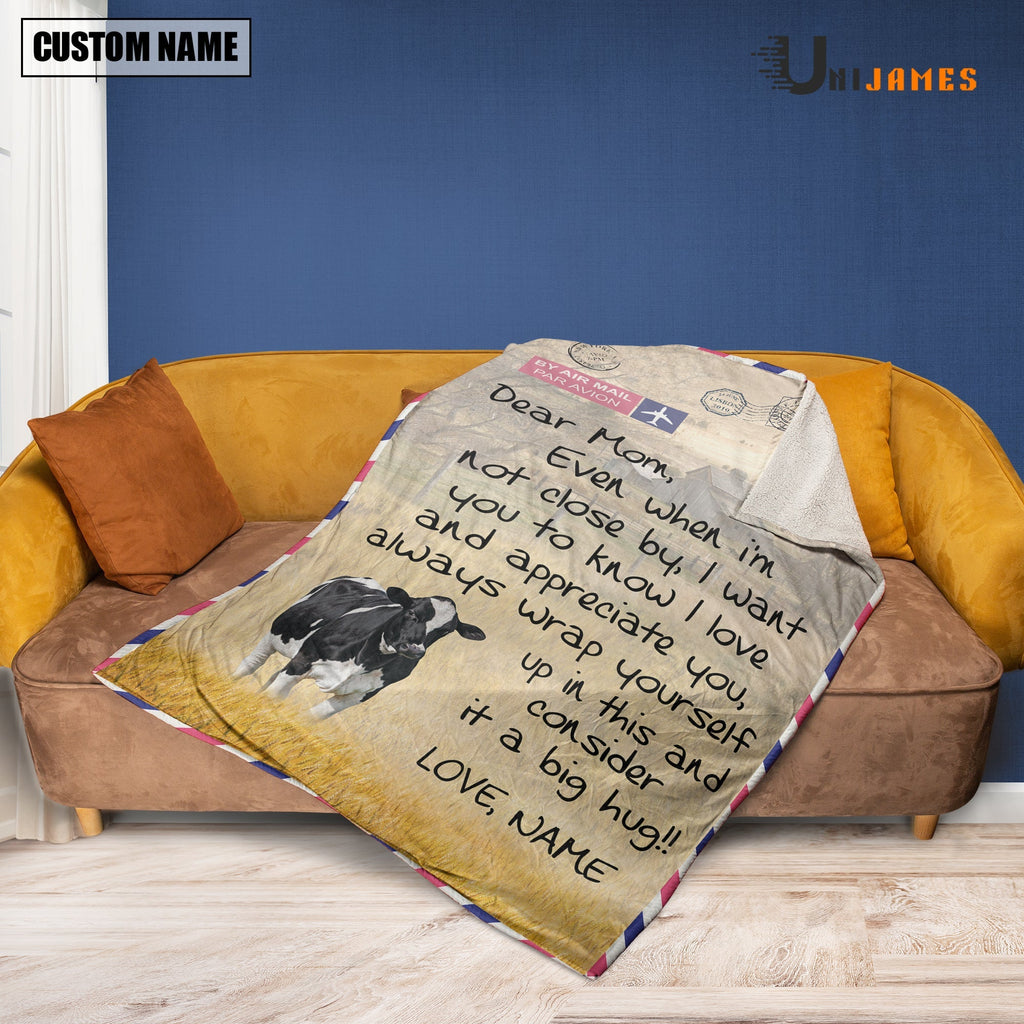 Custom Name Holstein Letter Family Blanket