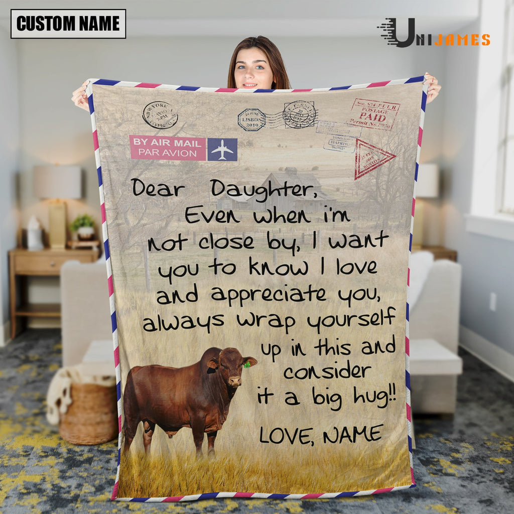 Custom Name Beefmaster Letter Family Blanket