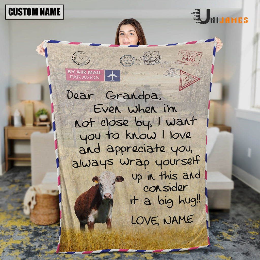 Custom Name Hereford Letter Family Blanket