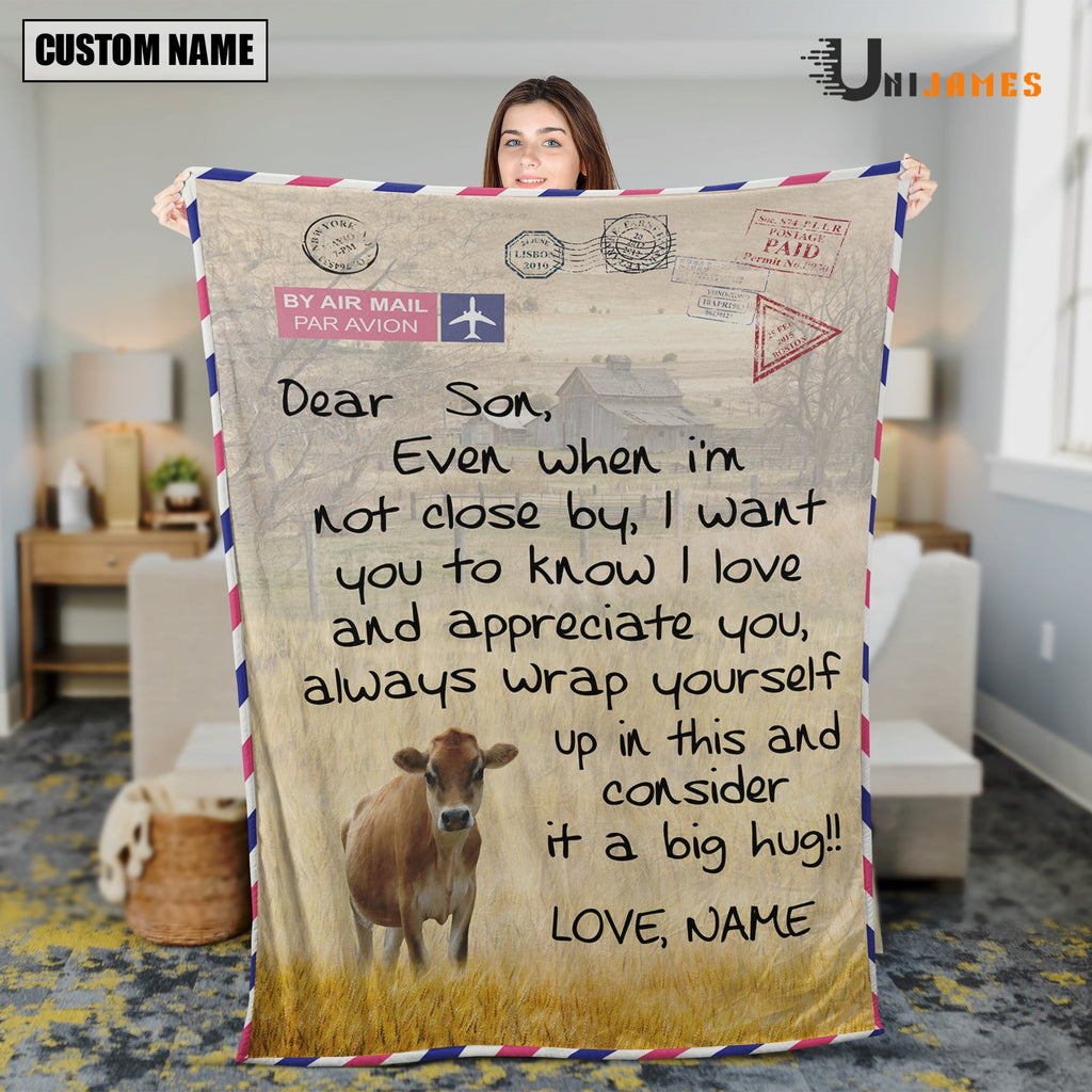 Custom Name Jersey Letter Family Blanket
