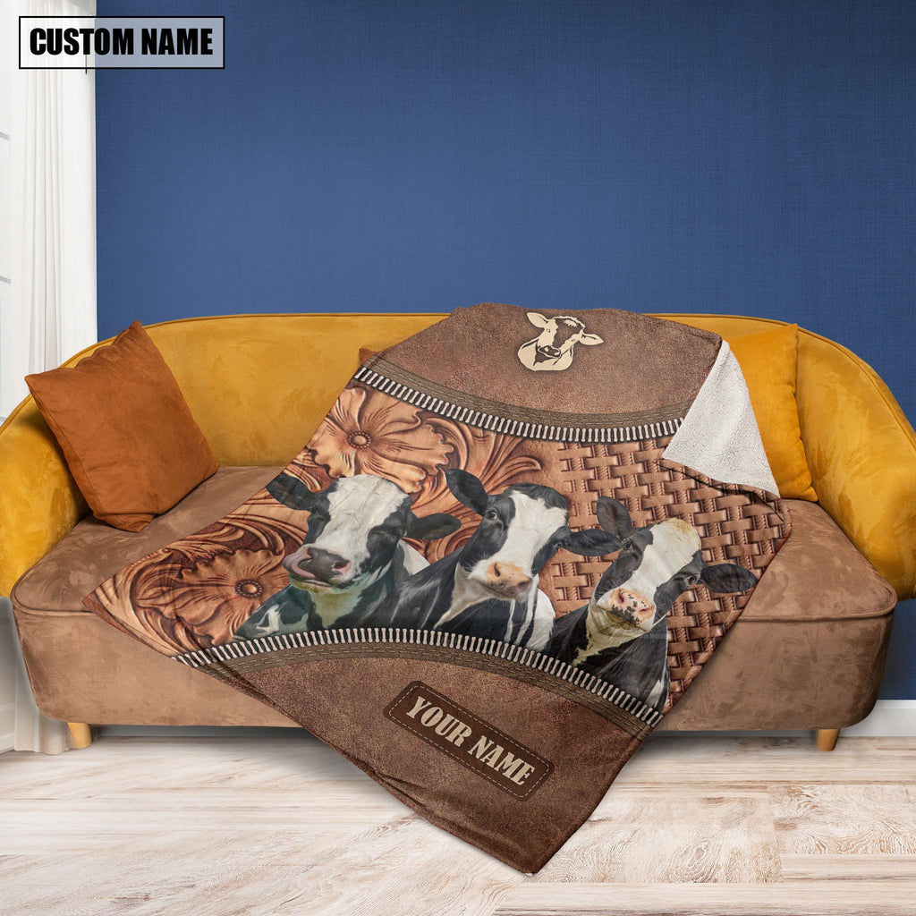 Holstein Happiness Customized Name 3D Blanket