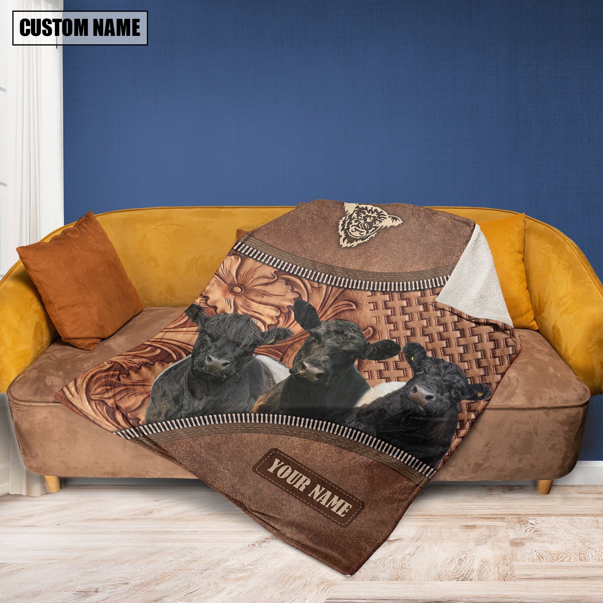 Belted Galloway Happiness Customized Name 3D Blanket