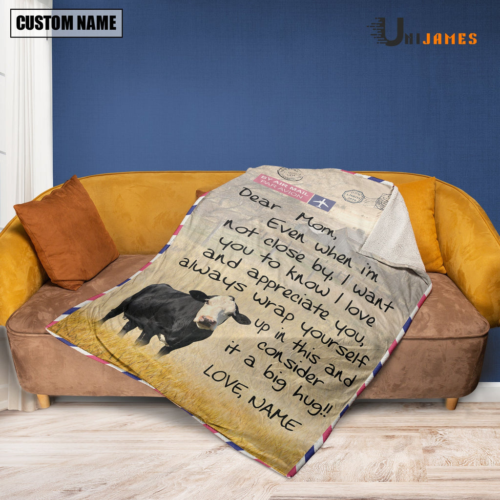 Custom Name Black Baldy Letter Family Blanket