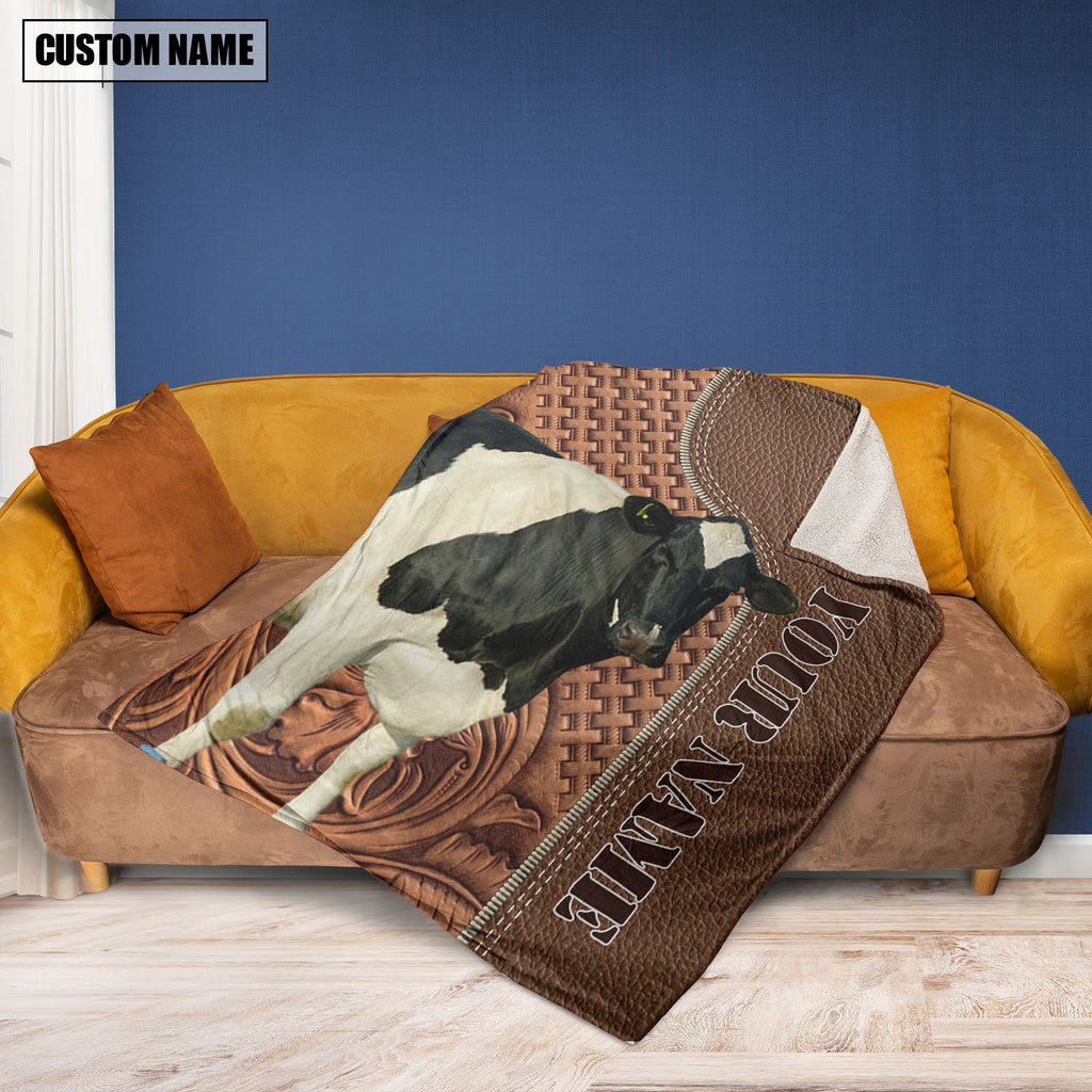 Holstein Farming Pattern Customized Name 3D Blanket