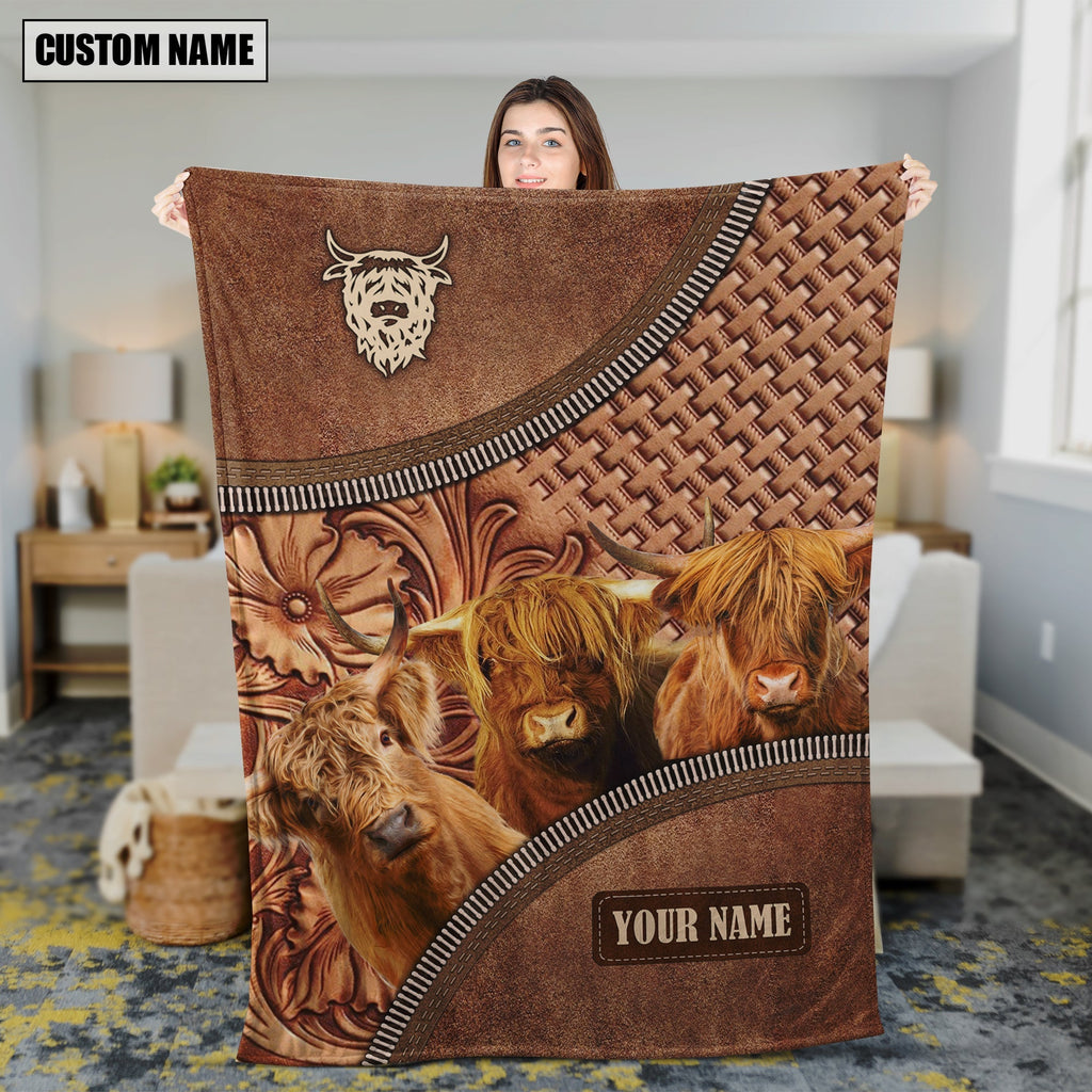 Highland Happiness Customized Name 3D Blanket