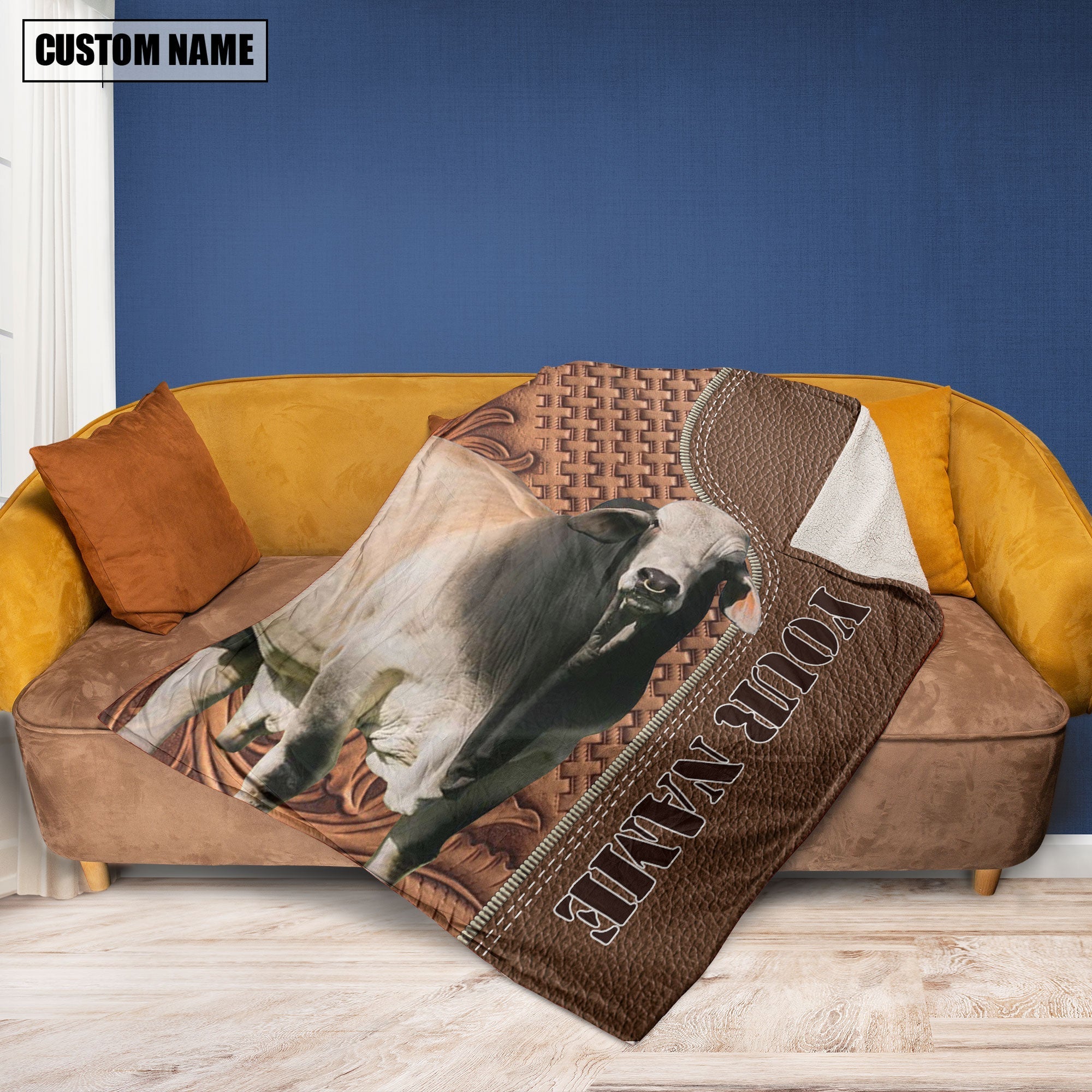 Brahman Farming Pattern Customized Name 3D Blanket