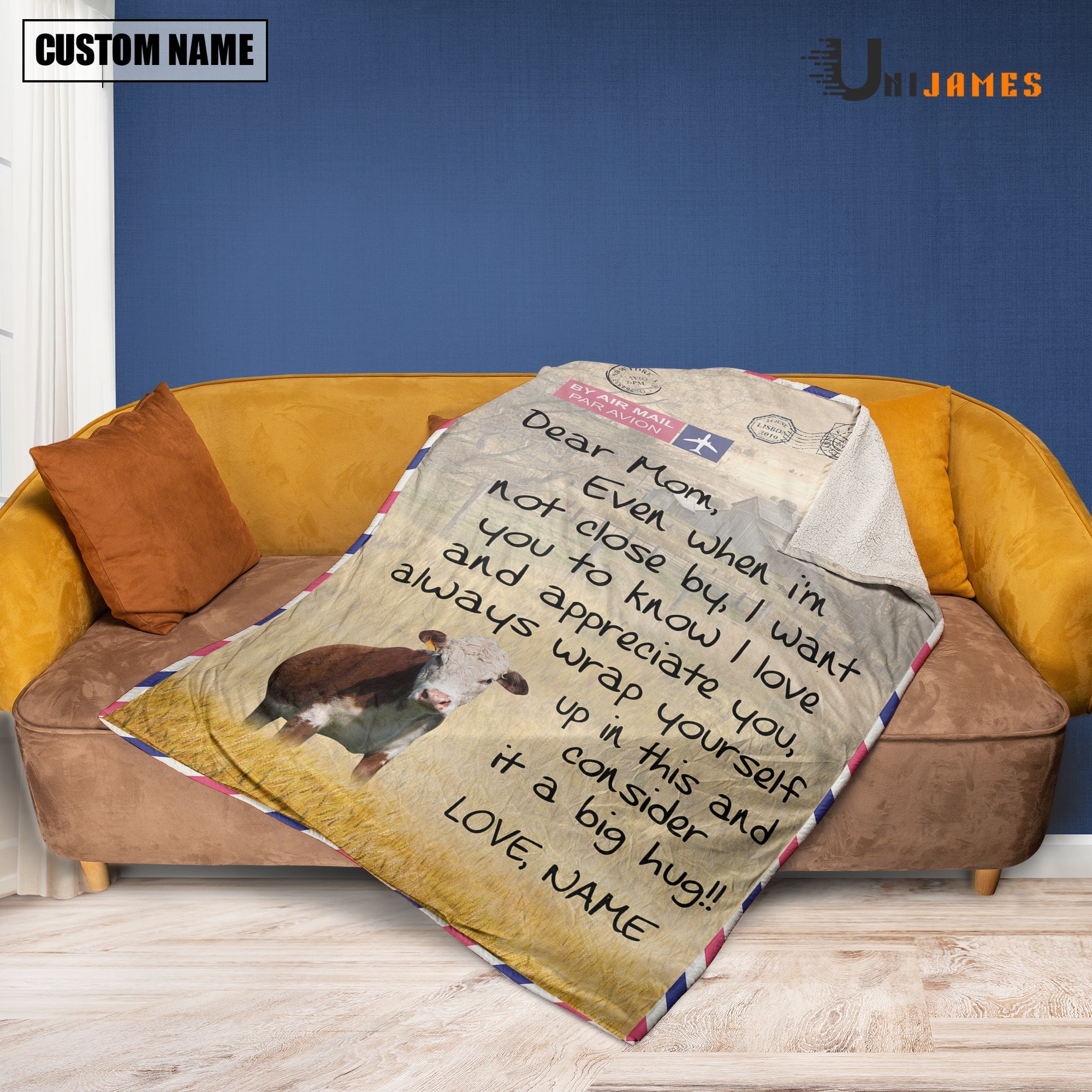 Custom Name Hereford Letter Family Blanket