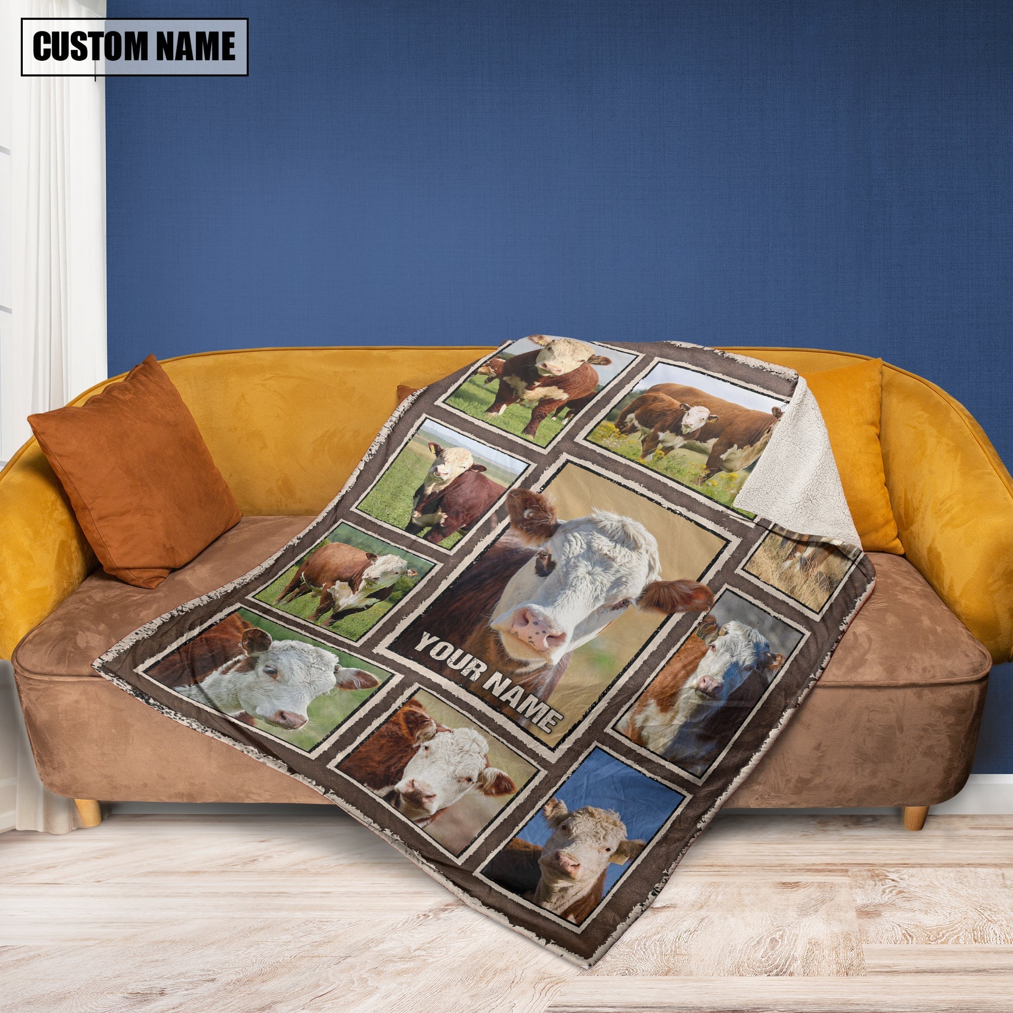 Custom Name Hereford Frame Blanket