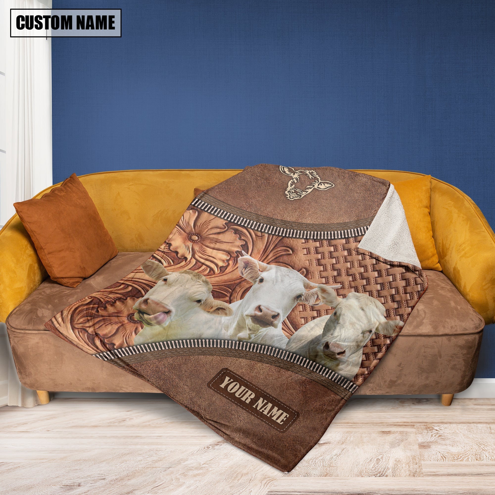 Charolais Happiness Customized Name 3D Blanket