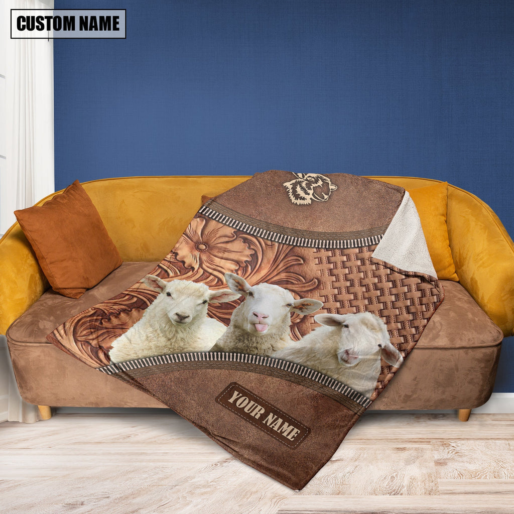 Sheep Happiness Customized Name 3D Blanket