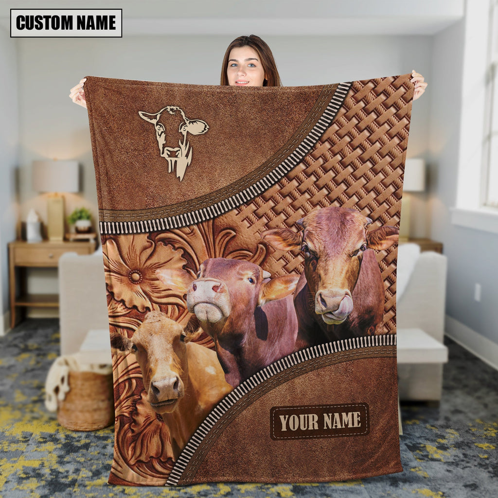 Beefmaster Happiness Customized Name 3D Blanket