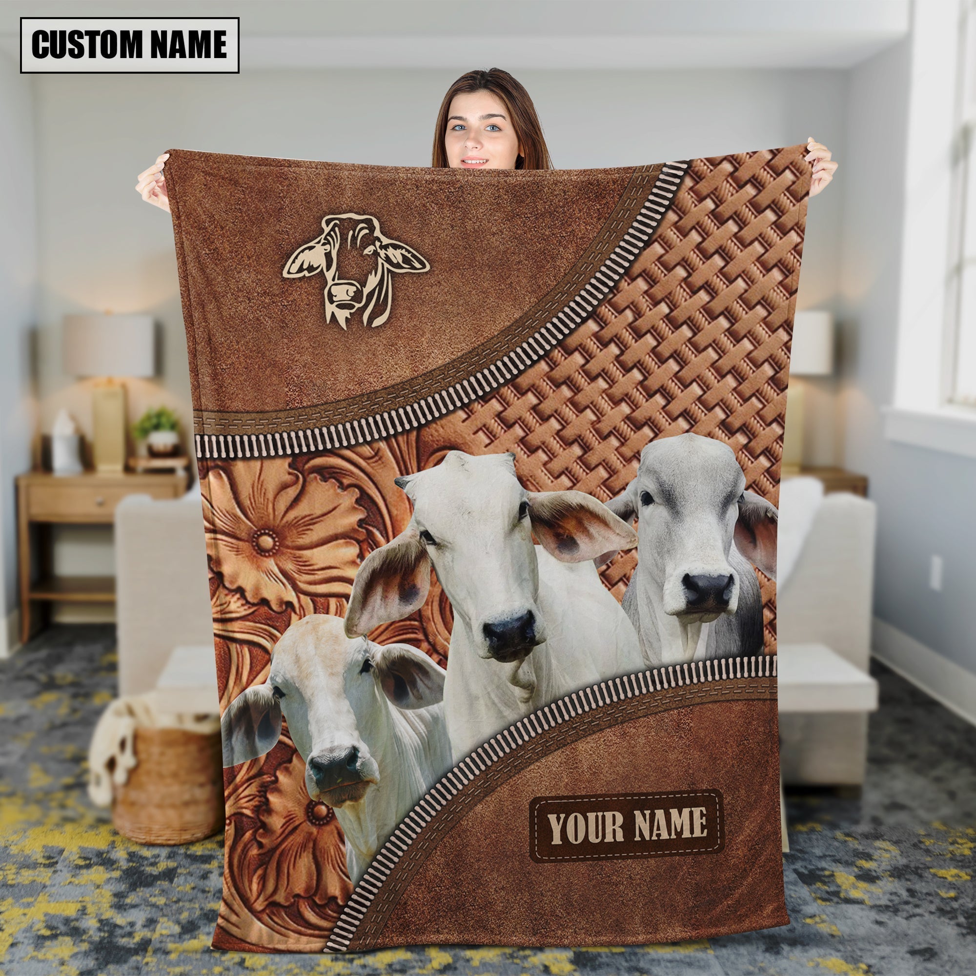 Brahman Happiness Customized Name 3D Blanket