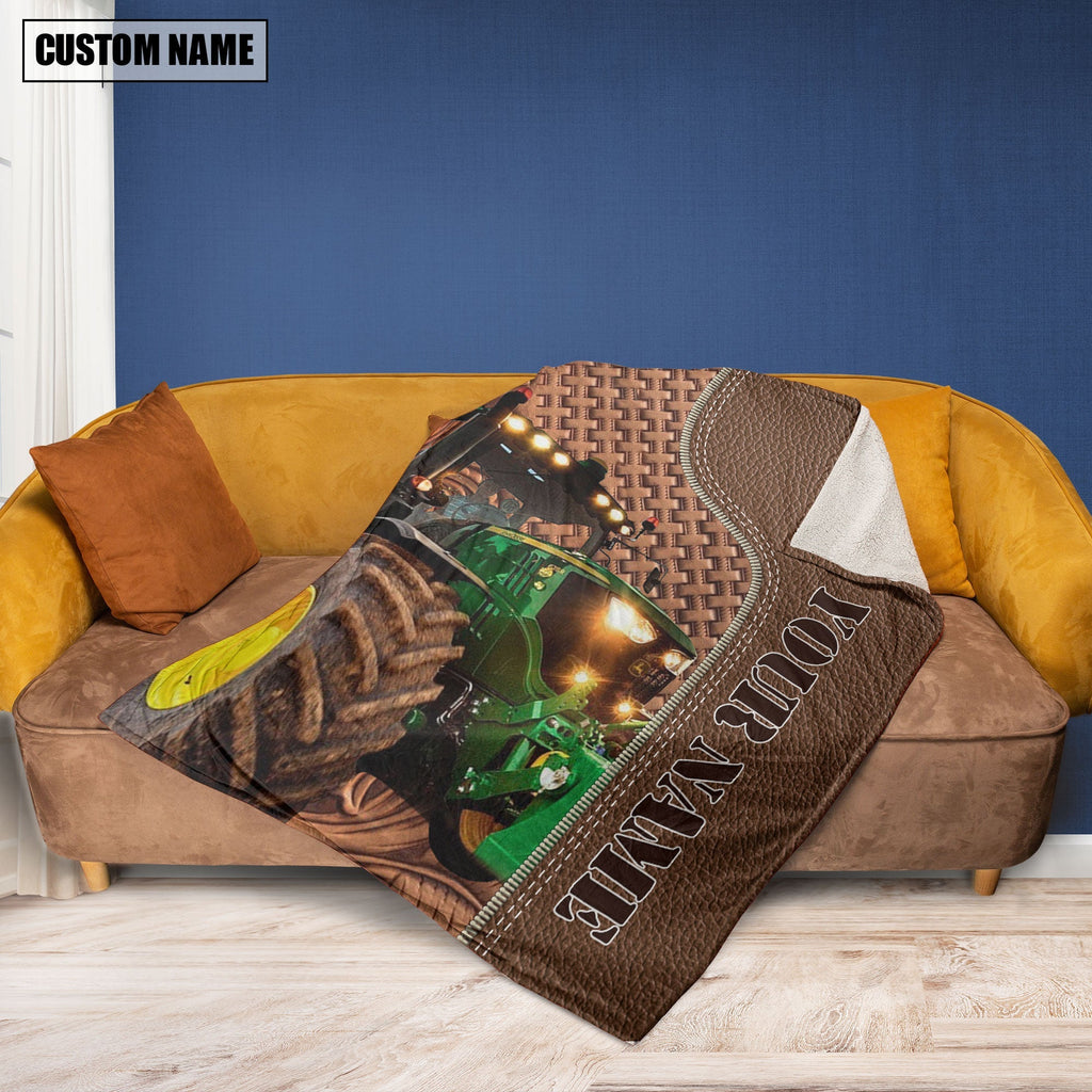 Tractor Farming Pattern Customized Name 3D Blanket