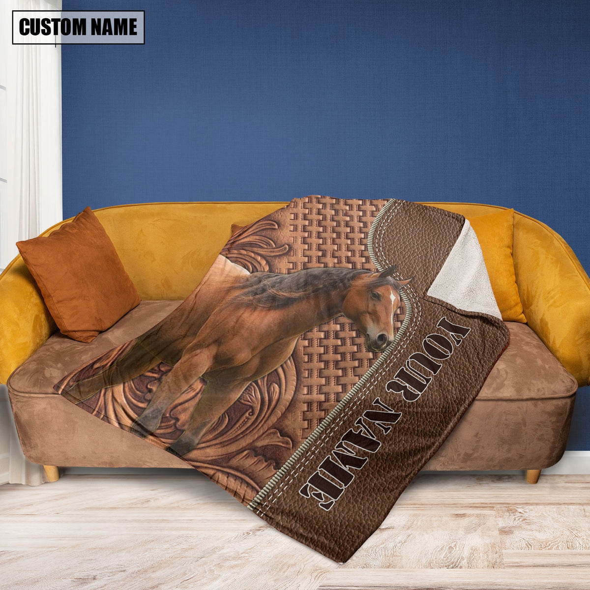 Horse Farming Pattern Customized Name 3D Blanket