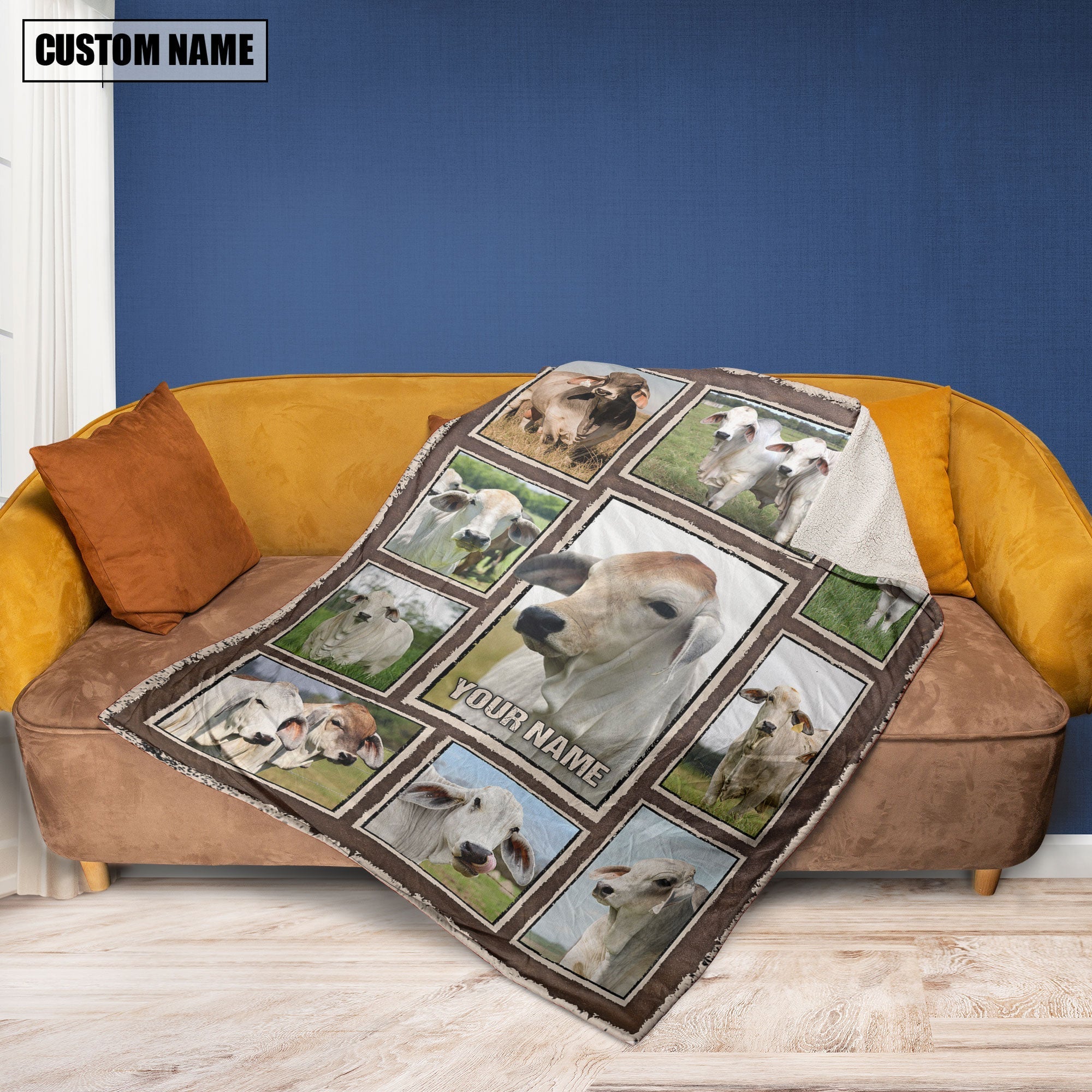 Custom Name Brahman Frame Blanket