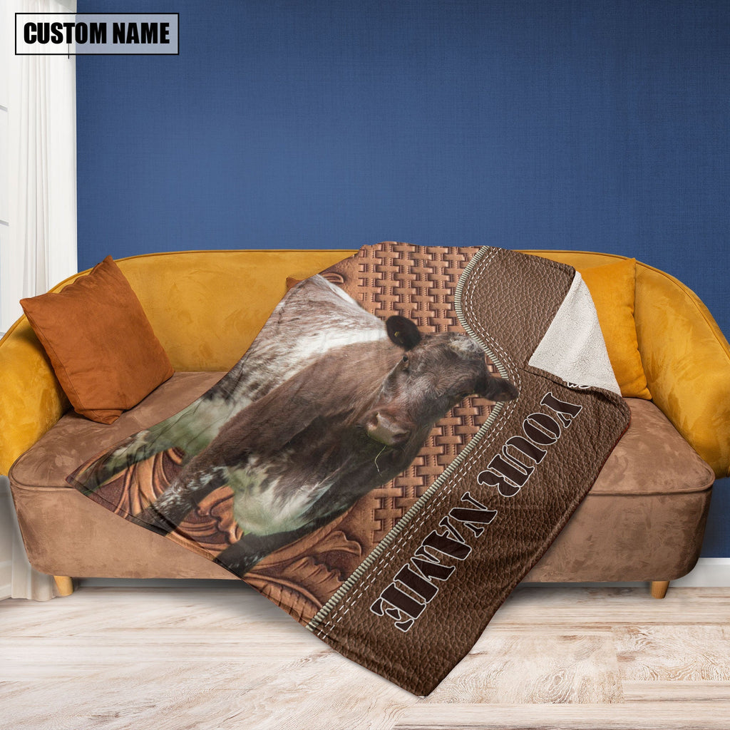 Shorthorn Farming Pattern Customized Name 3D Blanket